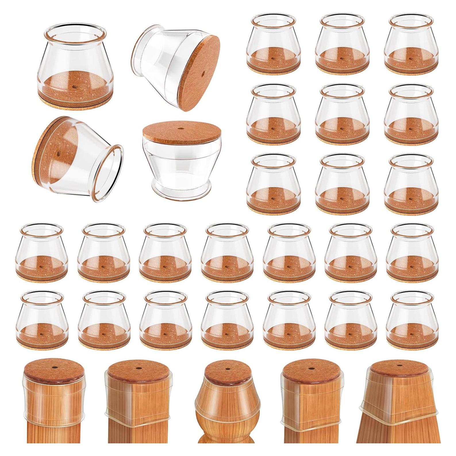 Ansible 24 Pcs Protectores de Suelo Silicona y Fieltro 33-50mm