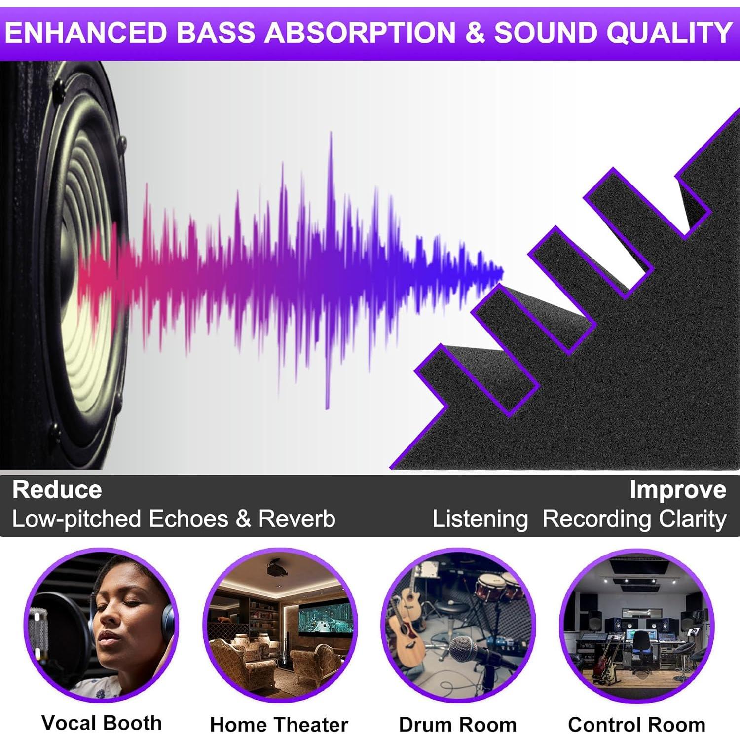 Trampas de Graves TroyStudio 12 Pcs 10x10x30 cm Espuma Acústica