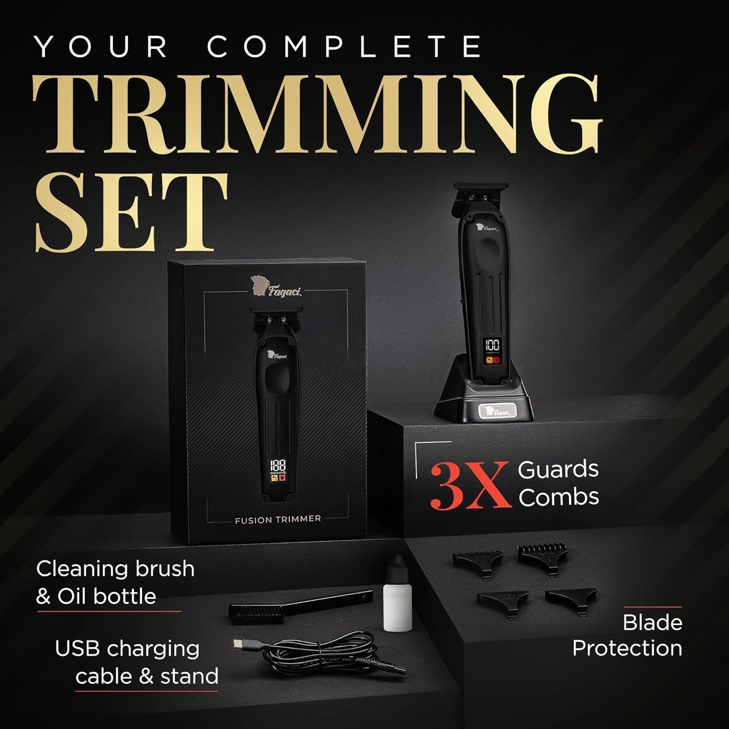 Recortadora Profesional Fagaci Fusion Inalámbrica 7200 RPM