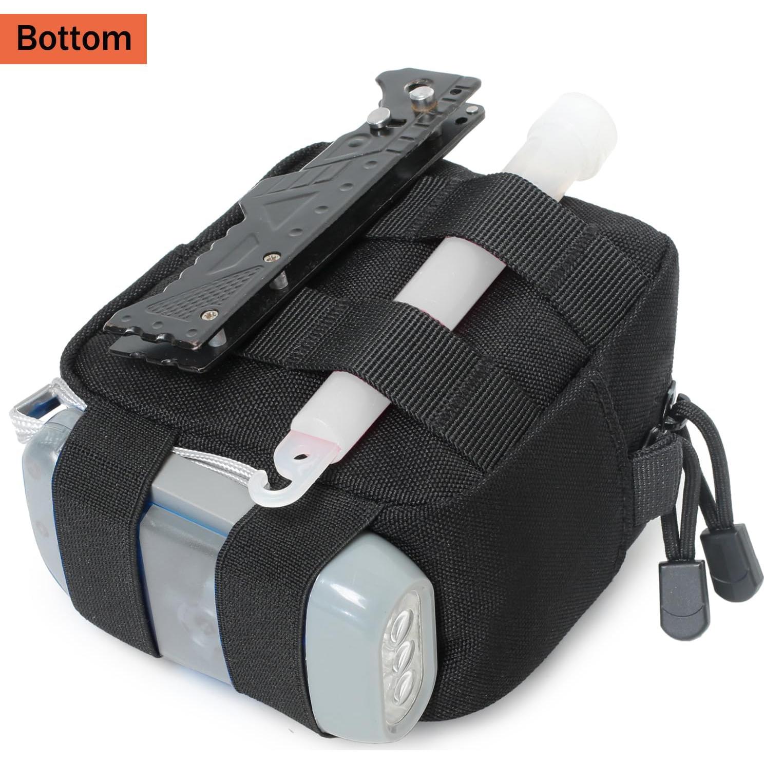 Paquete de 2 Mini Bolsas Tácticas Molle Katadem - Nylon Negro