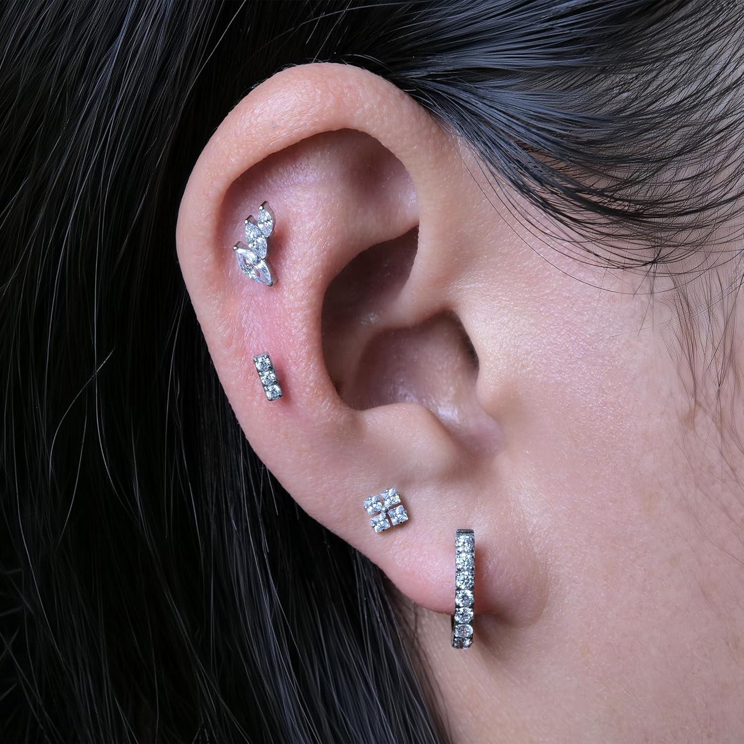 Pendientes de Titanio Hipoalergénicos Limerencia 20G 6mm para Oídos