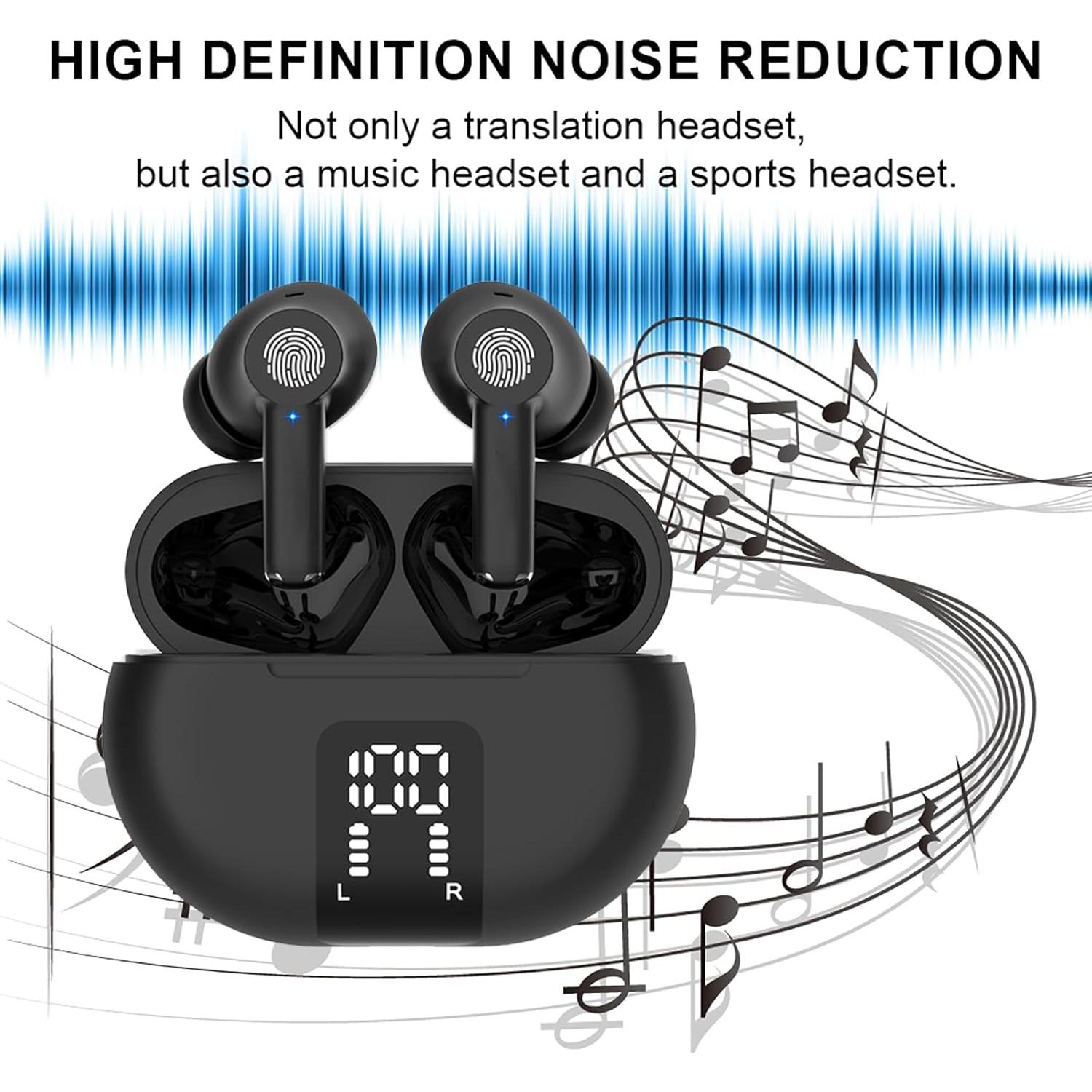 Auriculares Traductores SKARA AI Bluetooth 144 Idiomas Negro