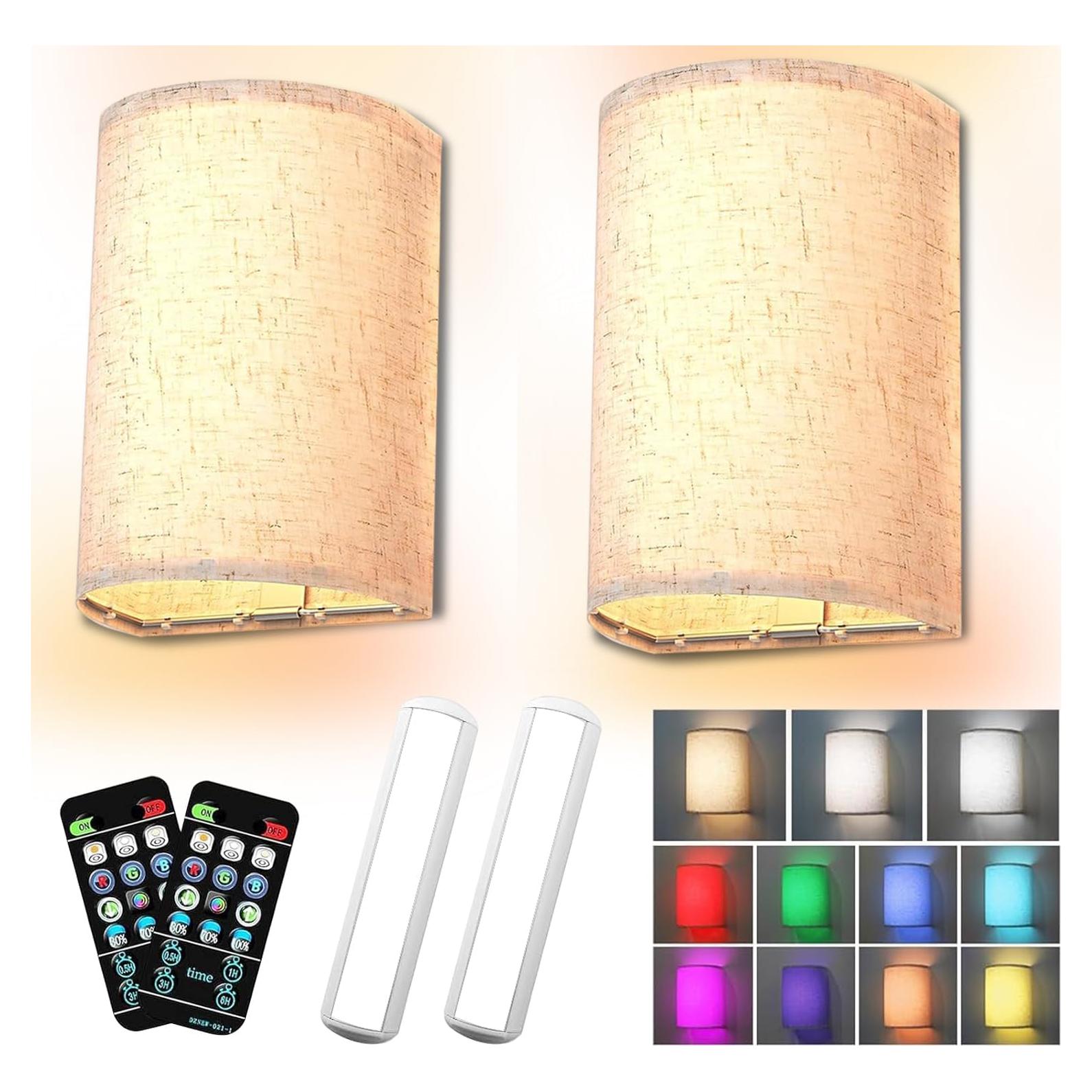 Aplique de Pared LED Recargable Shineled 25cm RGB Control Remoto