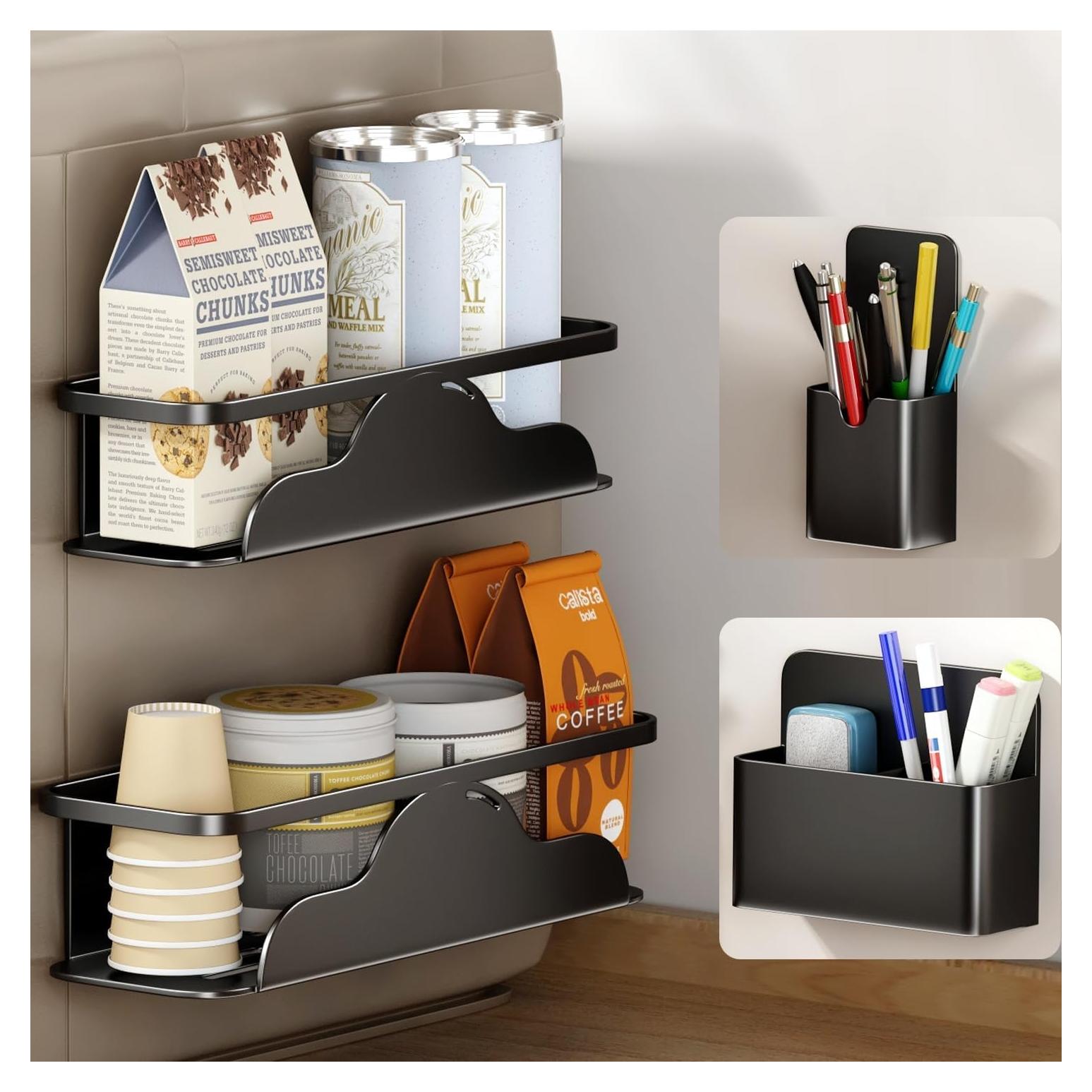 Estante Magnético para Especias VOLPONE 4 Piezas Negro