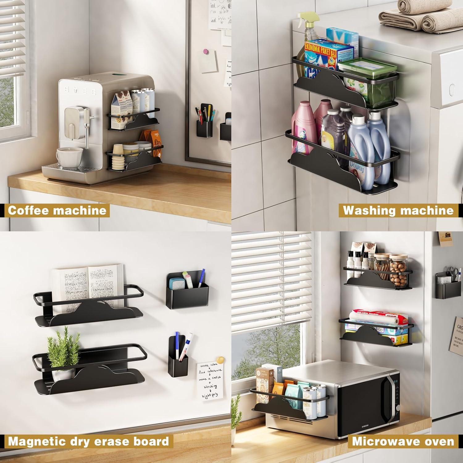 Estante Magnético para Especias VOLPONE 4 Piezas Negro