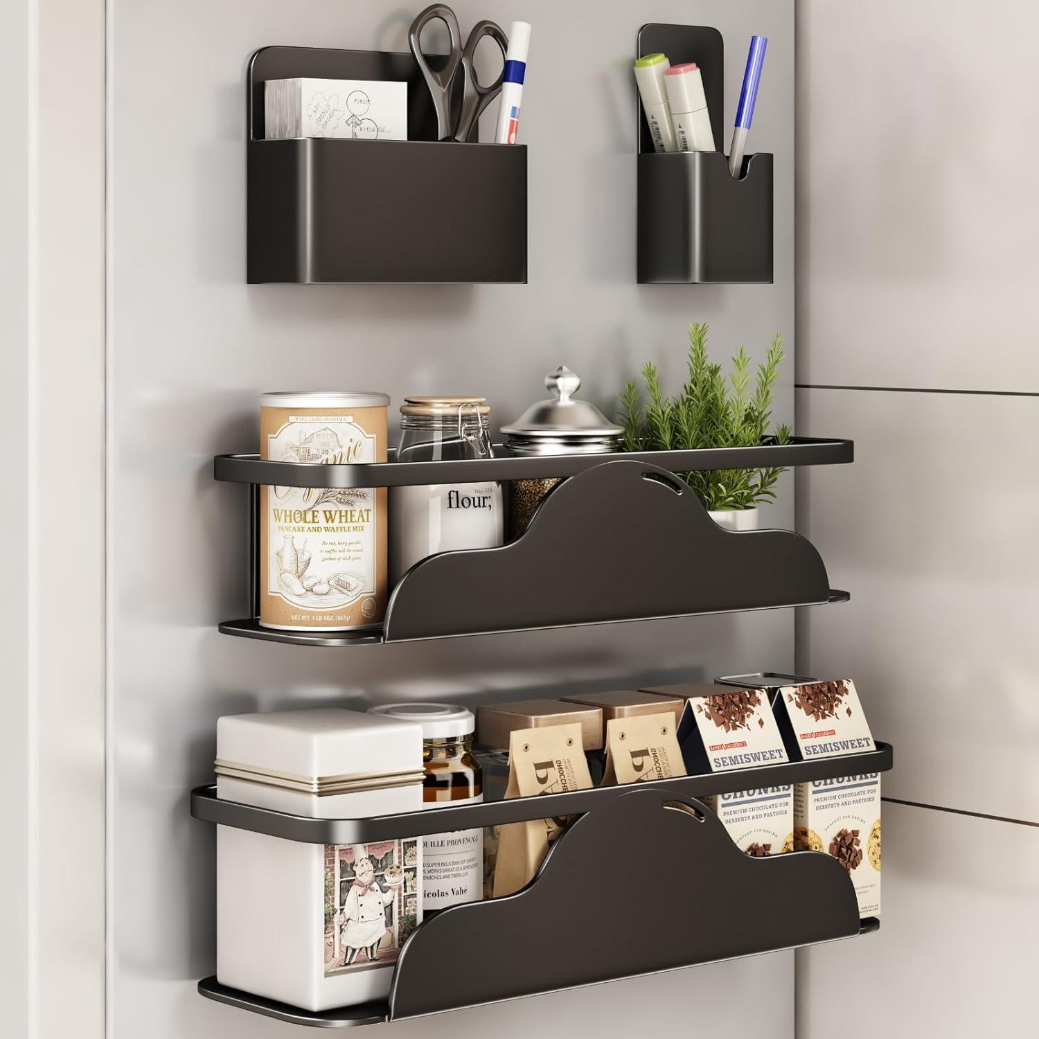 Estante Magnético para Especias VOLPONE 4 Piezas Negro