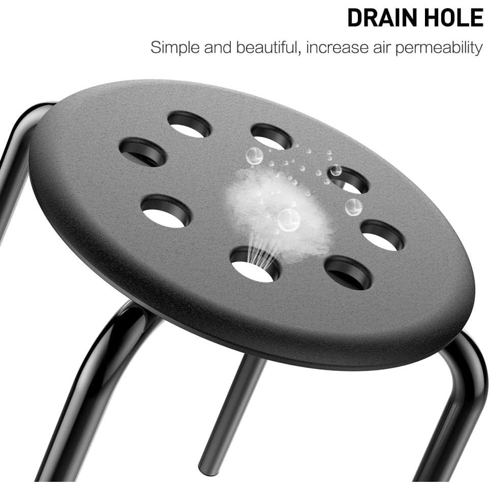 Taburetes de Plástico Apilables Yaheetech 5 Piezas Negro 44 cm