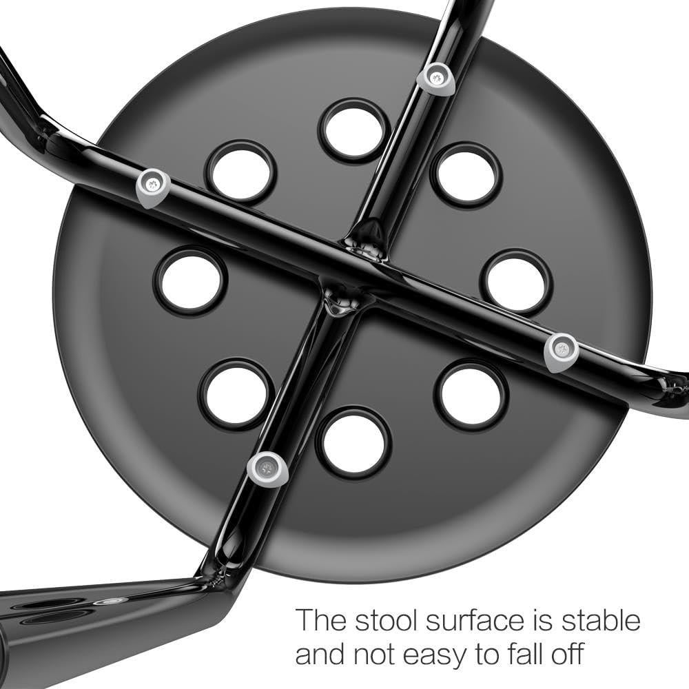 Taburetes de Plástico Apilables Yaheetech 5 Piezas Negro 44 cm