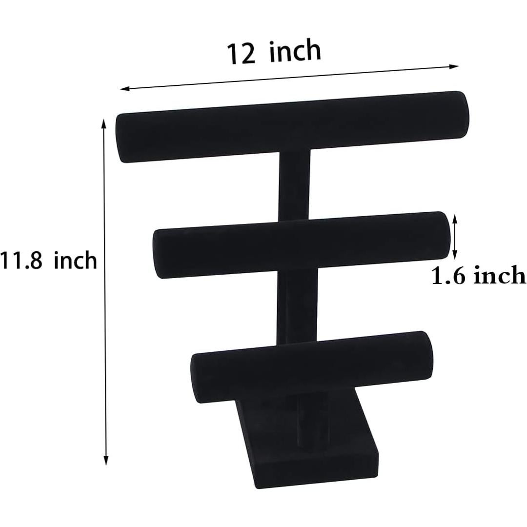 Soporte de exhibición de pulseras ByKen Jewelry 3 niveles Negro