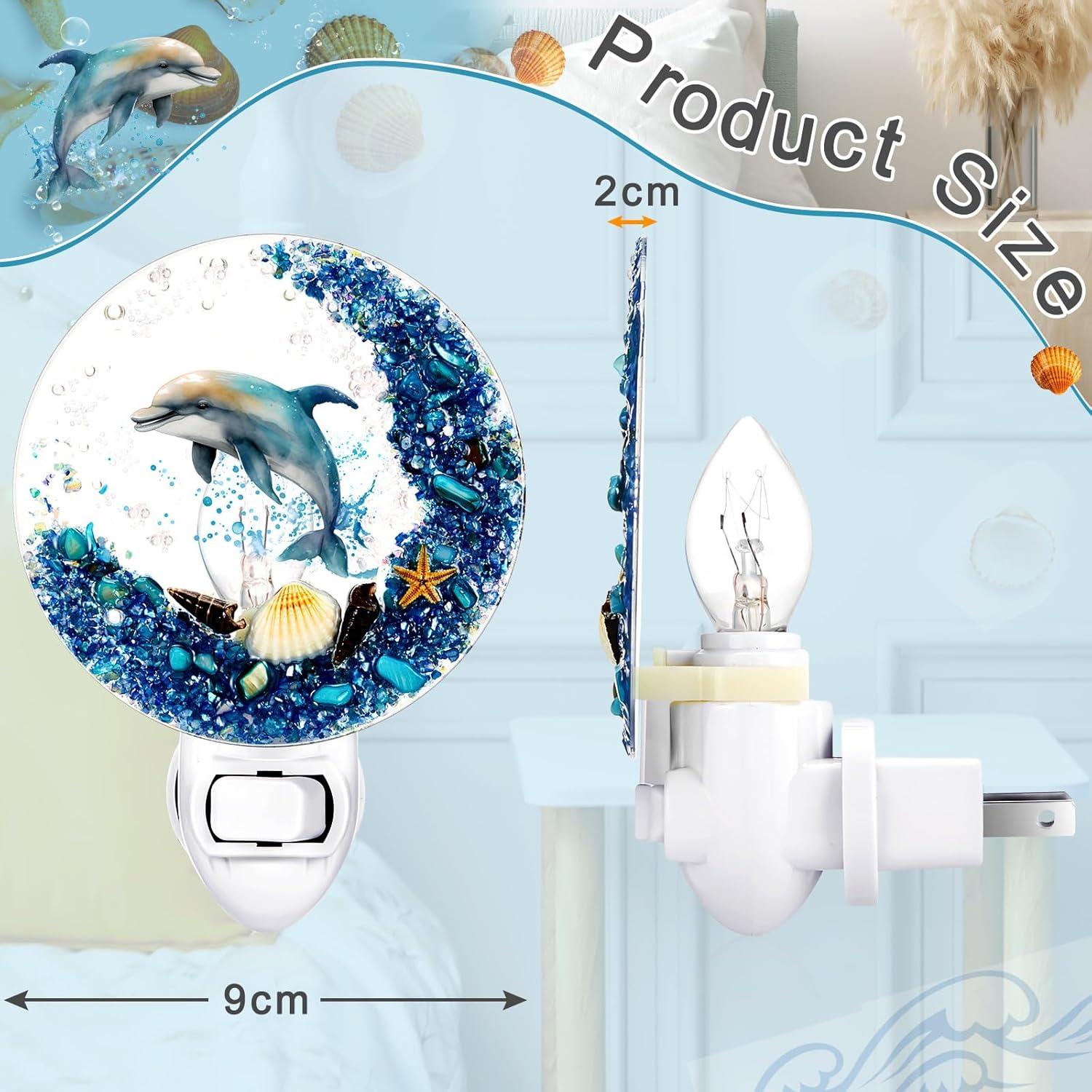 Luz Nocturna Enchufable Hortsun Delfín Decorativa 11.9cm