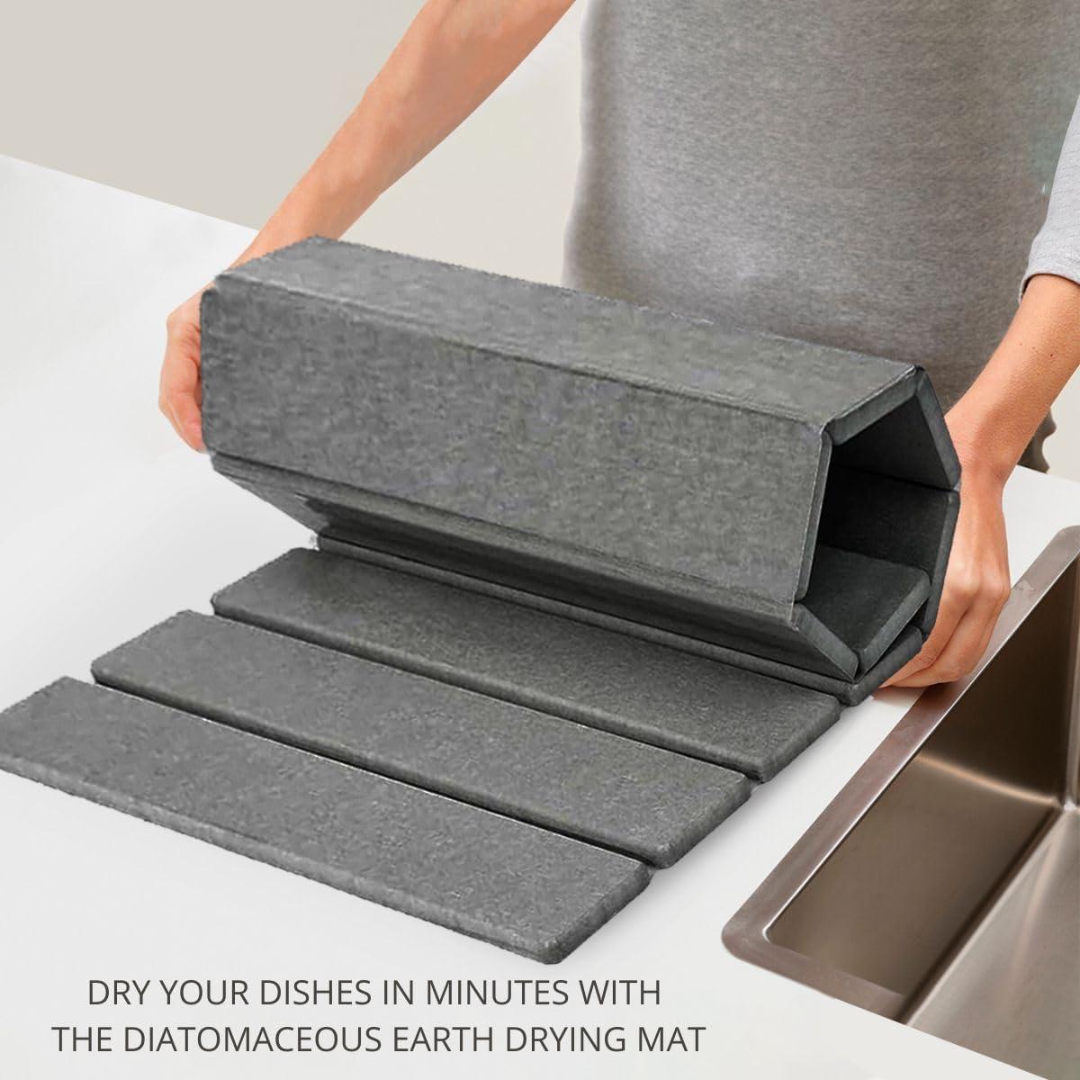 Alfombrilla de Secado de Piedra Plegable BELMAKS Gris Oscuro 59x39cm