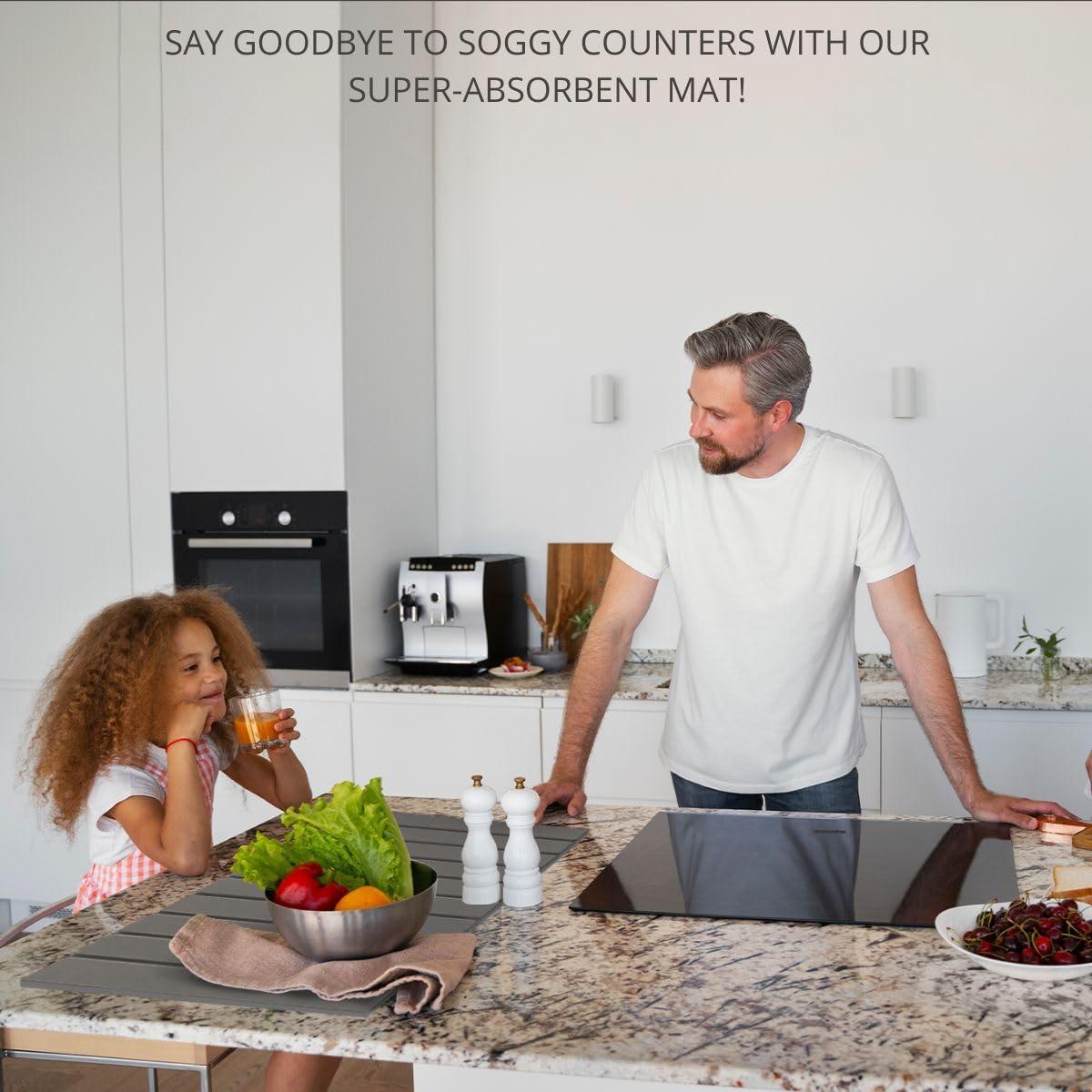 Alfombrilla de Secado de Piedra Plegable BELMAKS Gris Oscuro 59x39cm