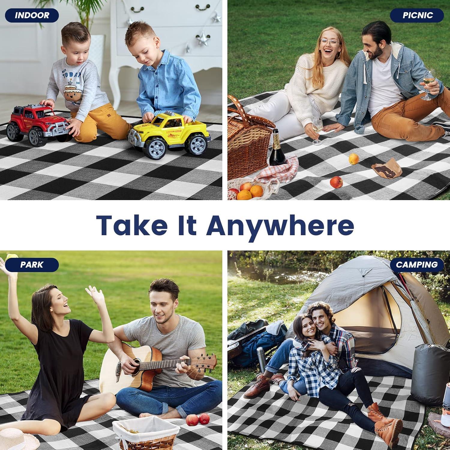 Manta de Picnic Impermeable Sapsisel 2.01m x 2.01m para 8 Personas