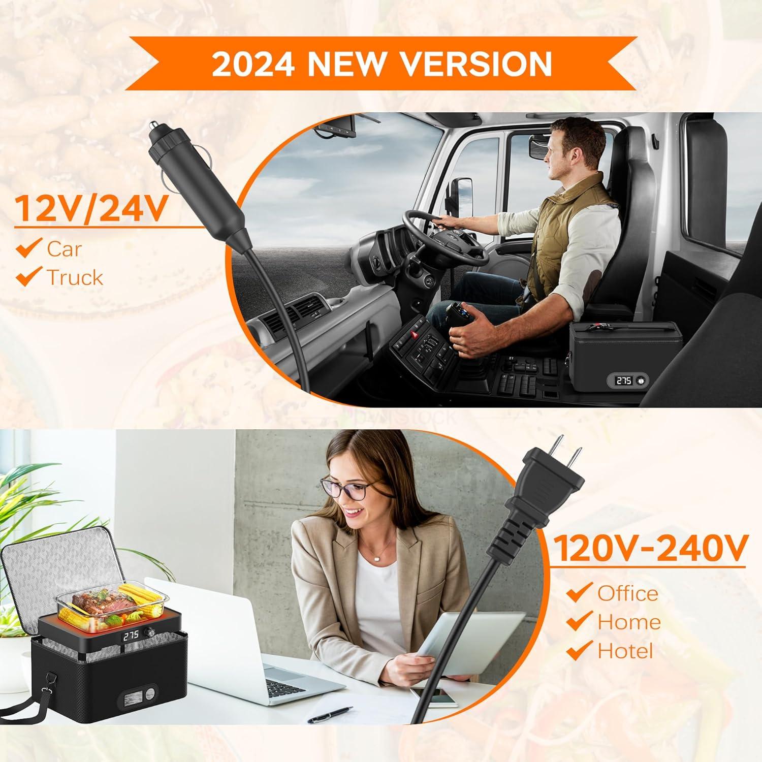 Horno Portátil Eléctrico ROTTOGOON 12V 24V 110V 240V Calentador de Comida