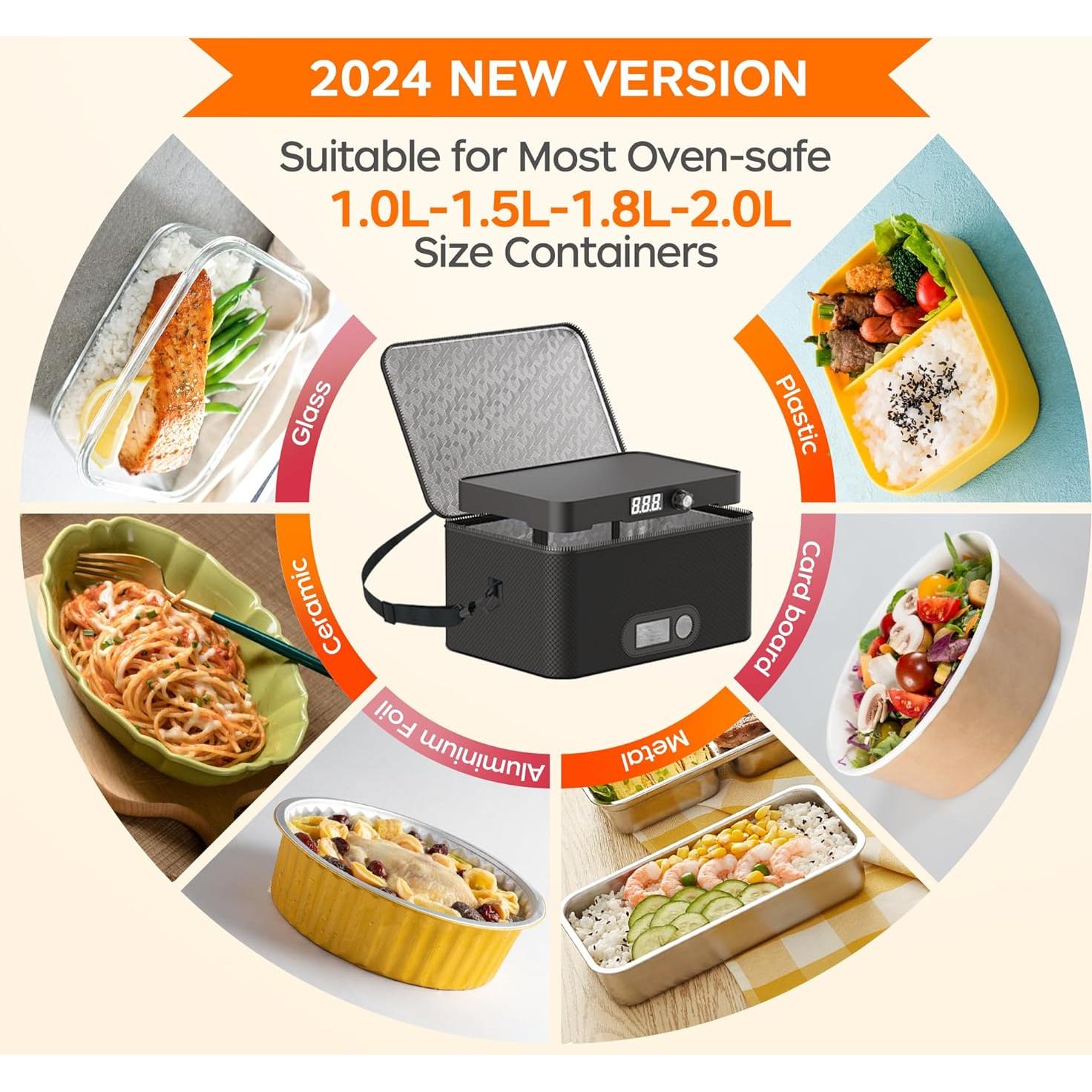 Horno Portátil Eléctrico ROTTOGOON 12V 24V 110V 240V Calentador de Comida