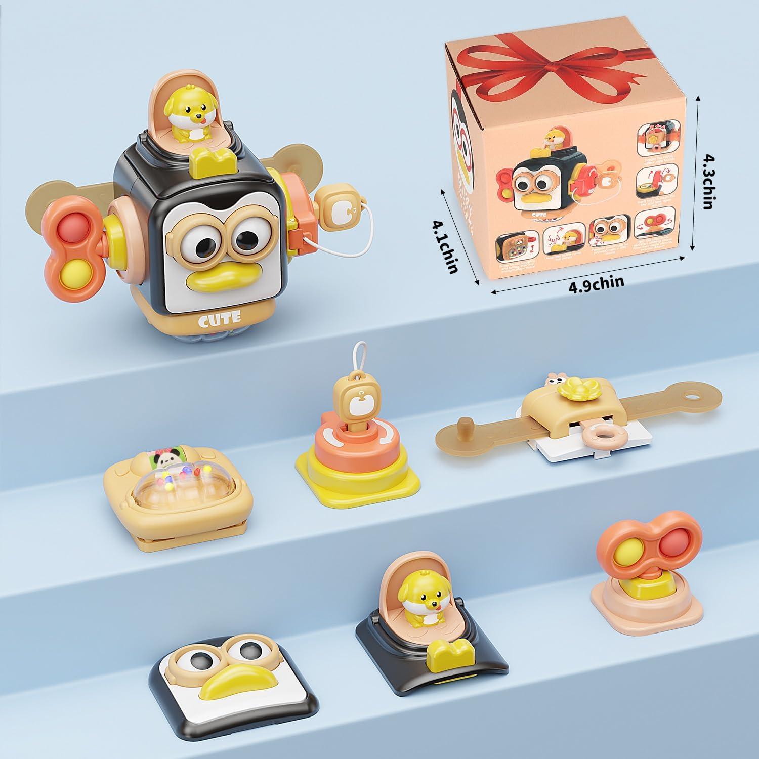 Juguete Montessori OSIMILY Cubo Sensorial 6 Paneles 1 Año