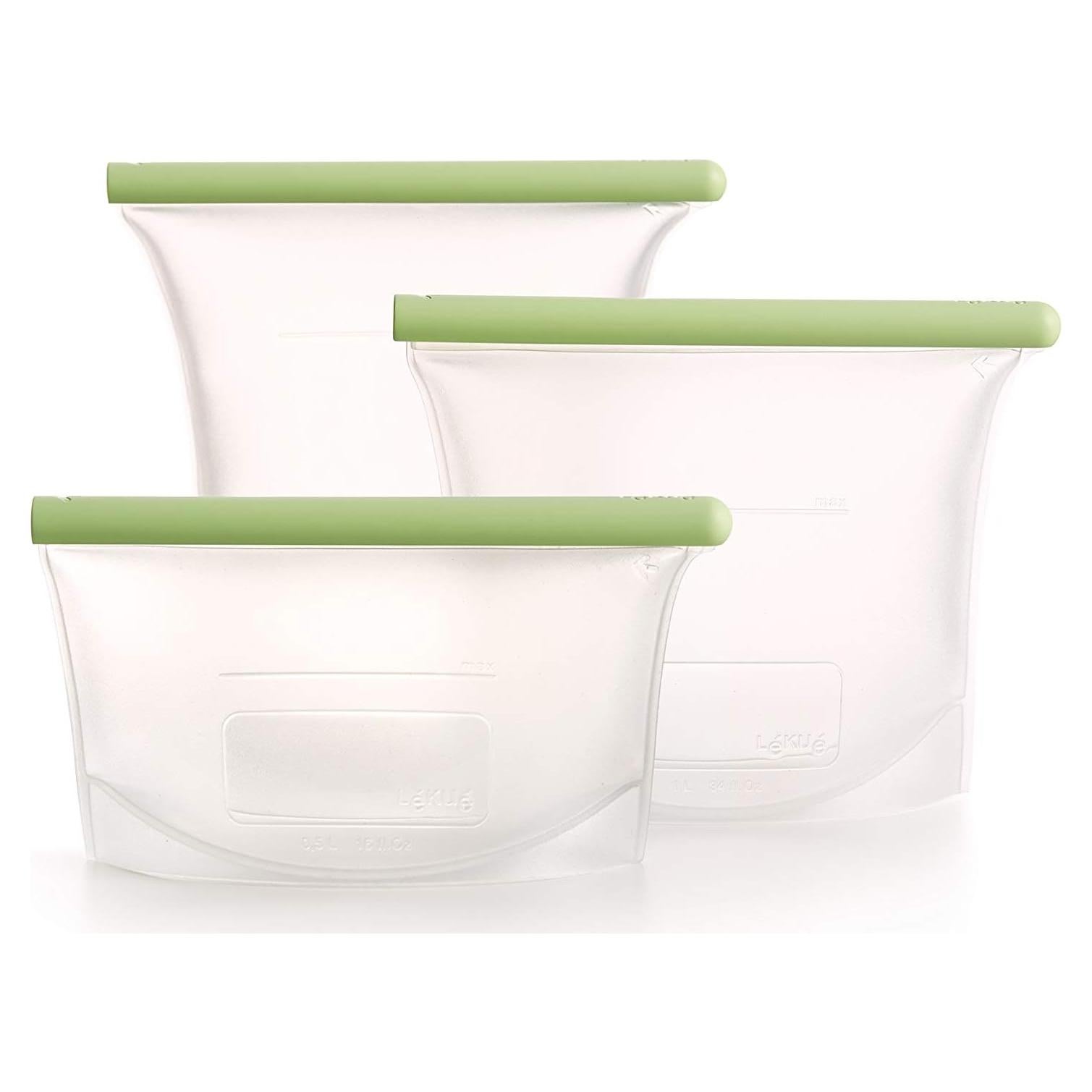 Bolsas de Silicona Reutilizables Lekue - Juego de 3 Herméticas