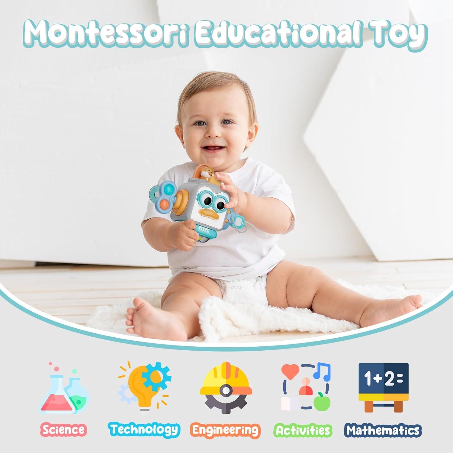 Juguete Montessori Osimily Cubo Ocupado 6 Funciones 0-3 Años