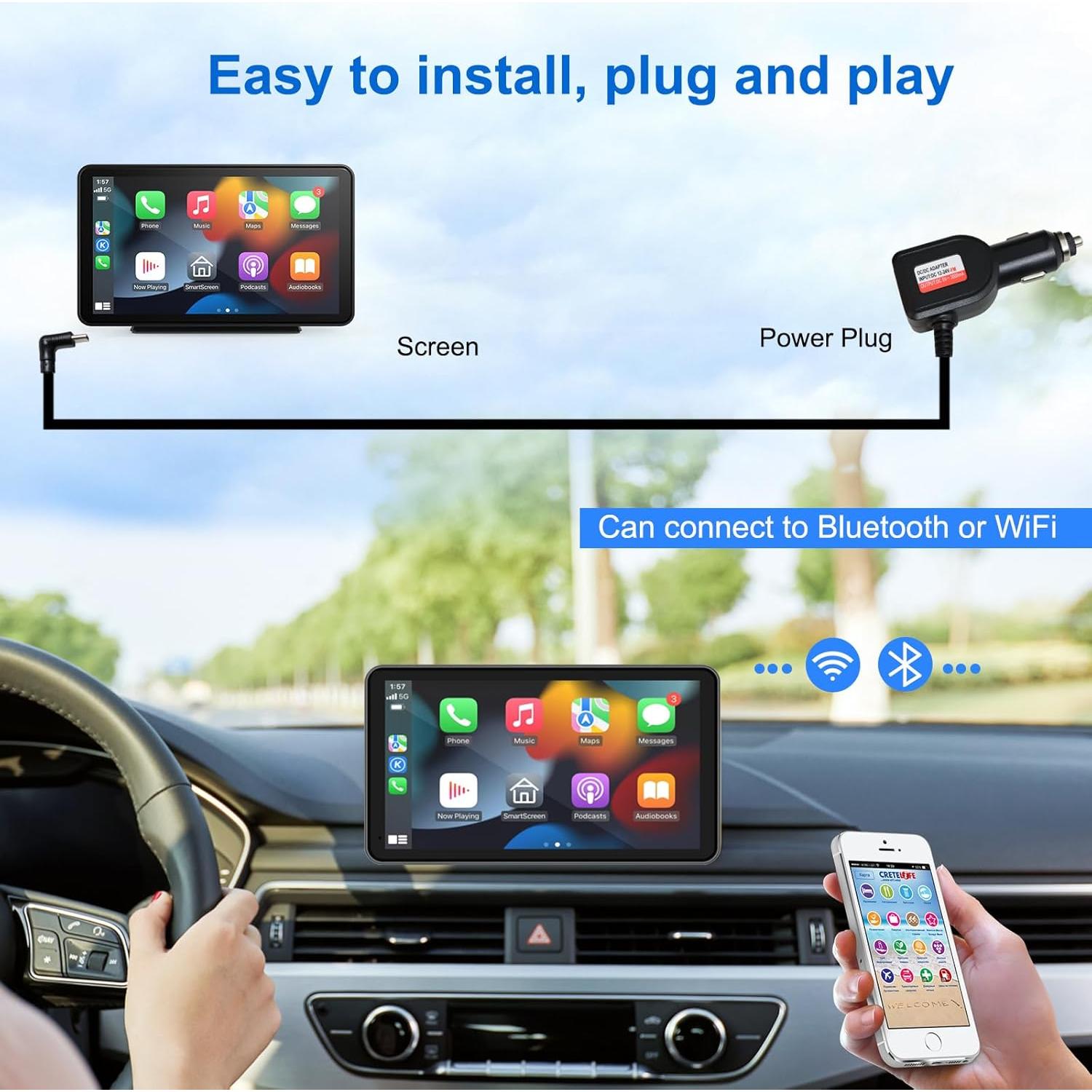 Pantalla táctil 7" ONCHEER Carplay Android Auto HD Bluetooth