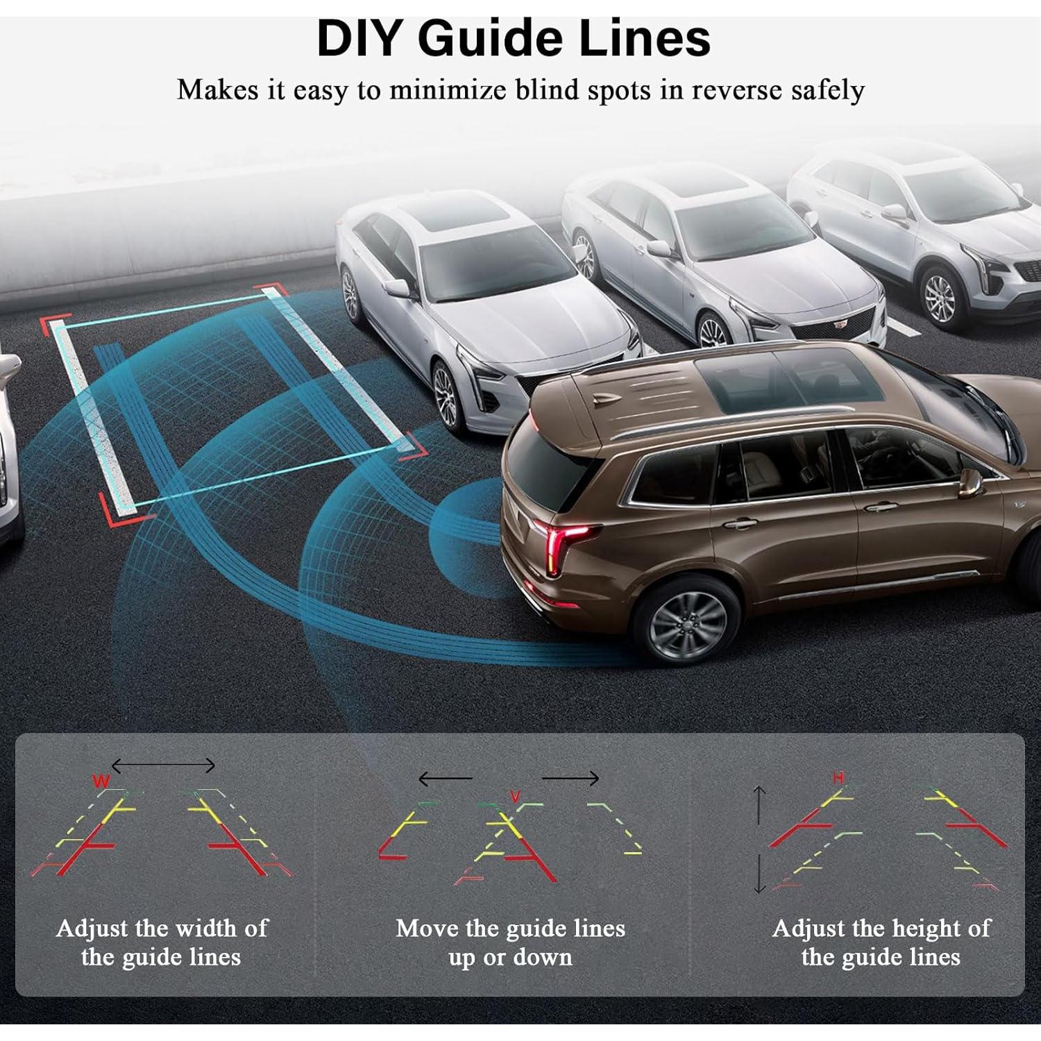 Cámara de Respaldo AMTIFO A23 2K 7" Monitor USB Fácil Instalación