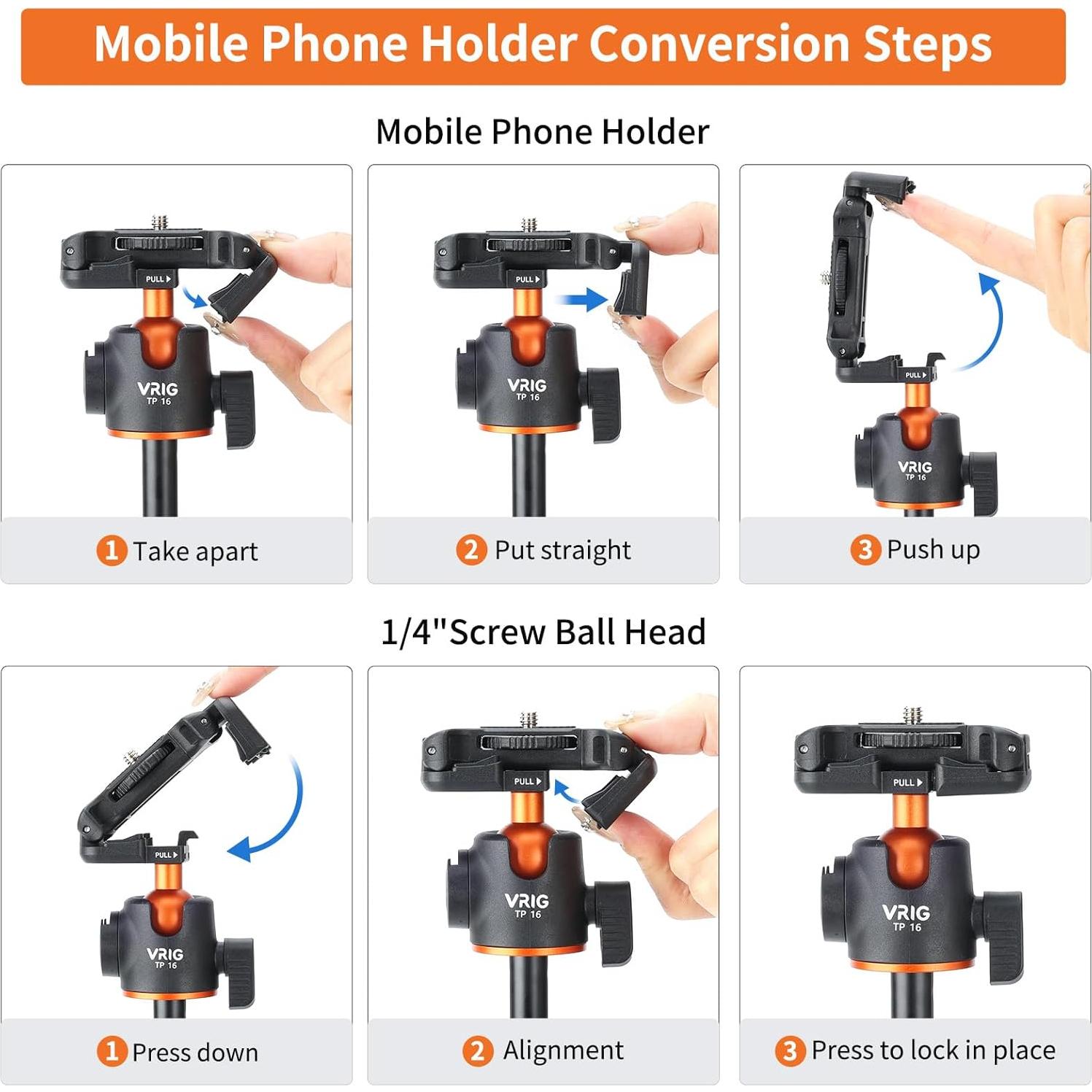 Trípode 2-en-1 UURig TP-16 para Teléfonos y Cámaras