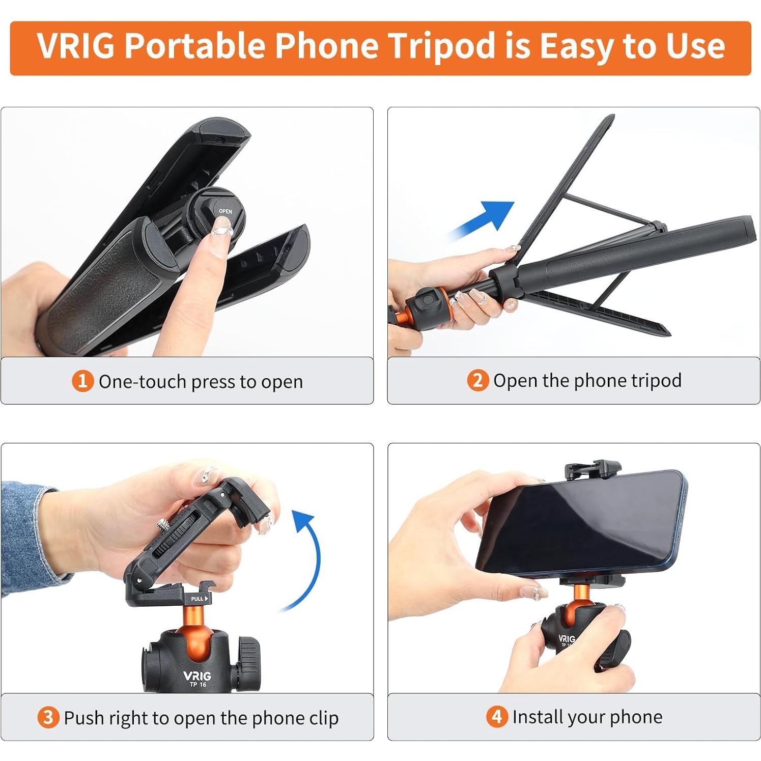 Trípode 2-en-1 UURig TP-16 para Teléfonos y Cámaras
