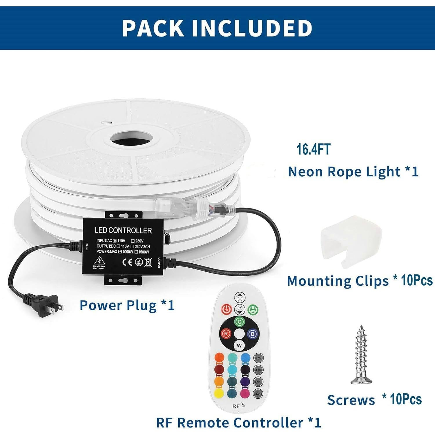 Luces de Cuerda LED Neon RGB FORT 5m con Control Remoto