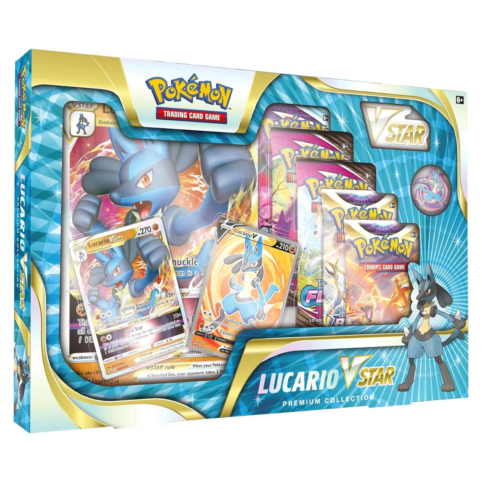 Colección Premium Lucario VSTAR Pokémon TCG 6 Paquetes
