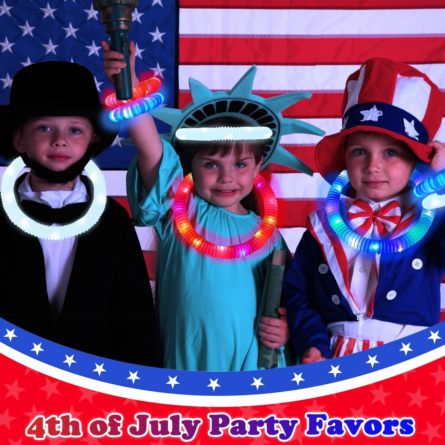 Varitas Luminosas 4 de Julio Kannove 6 PCS Rojo Blanco Azul