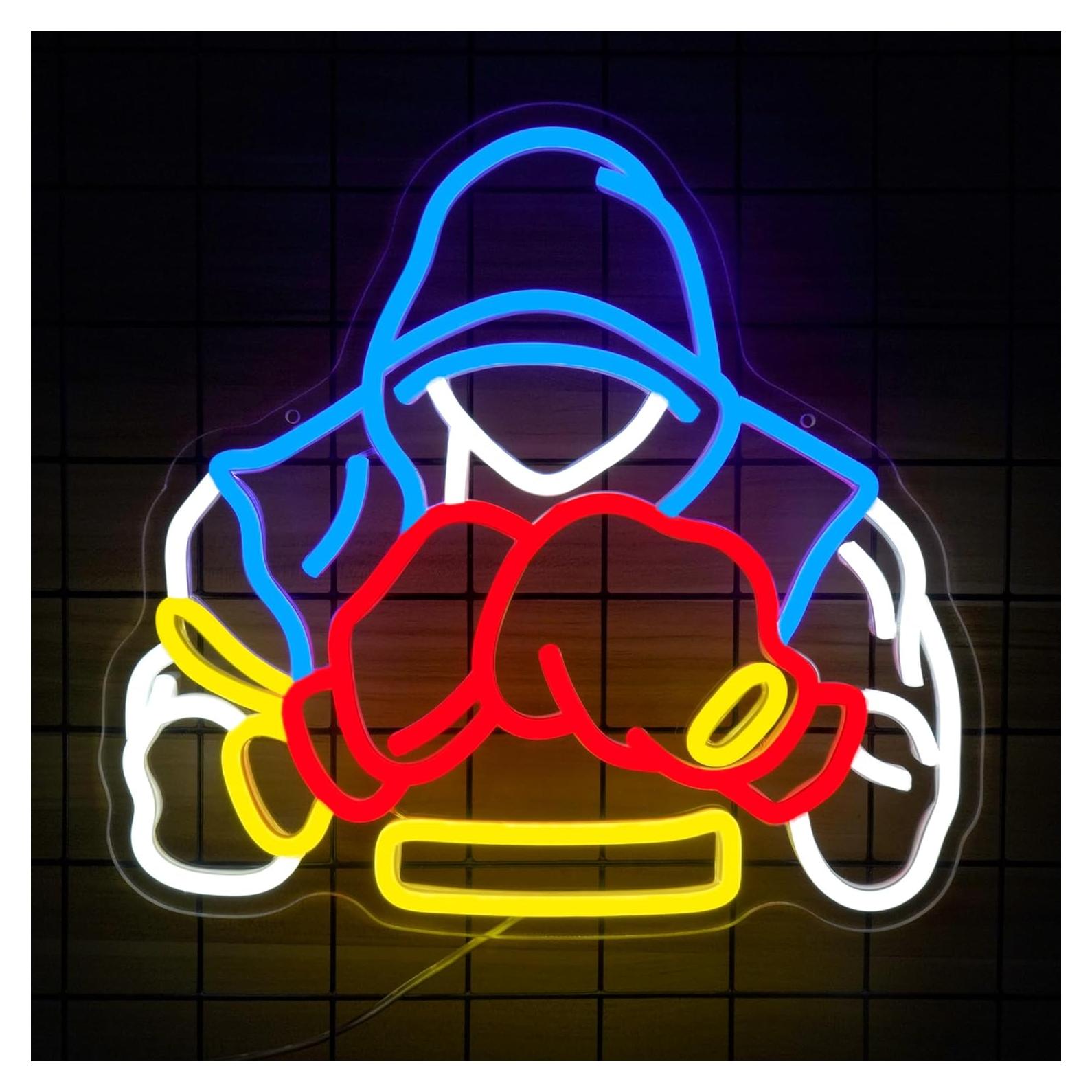 Cartel de Neón LED Boxeo YHOPESPZ 32.5x30.7cm Decoración