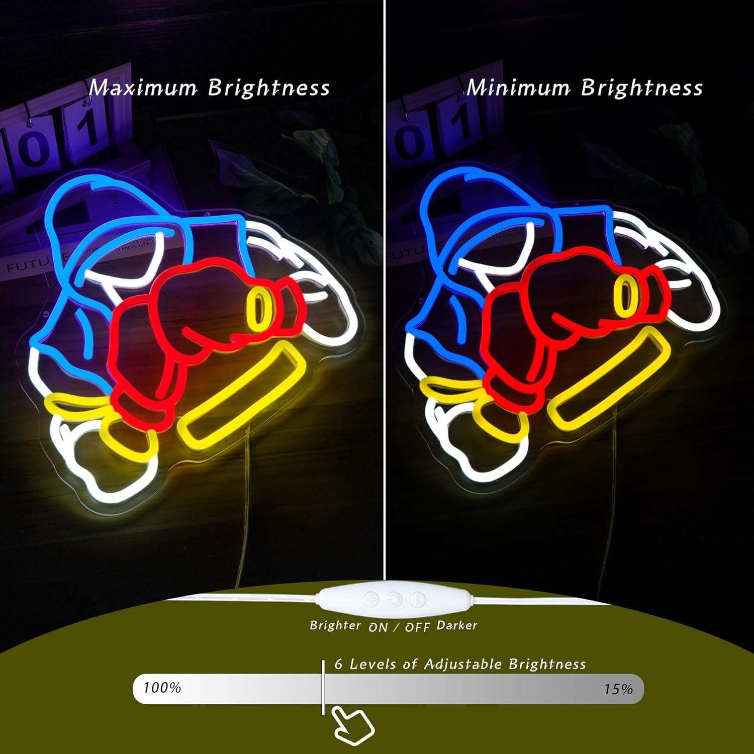 Cartel de Neón LED Boxeo YHOPESPZ 32.5x30.7cm Decoración