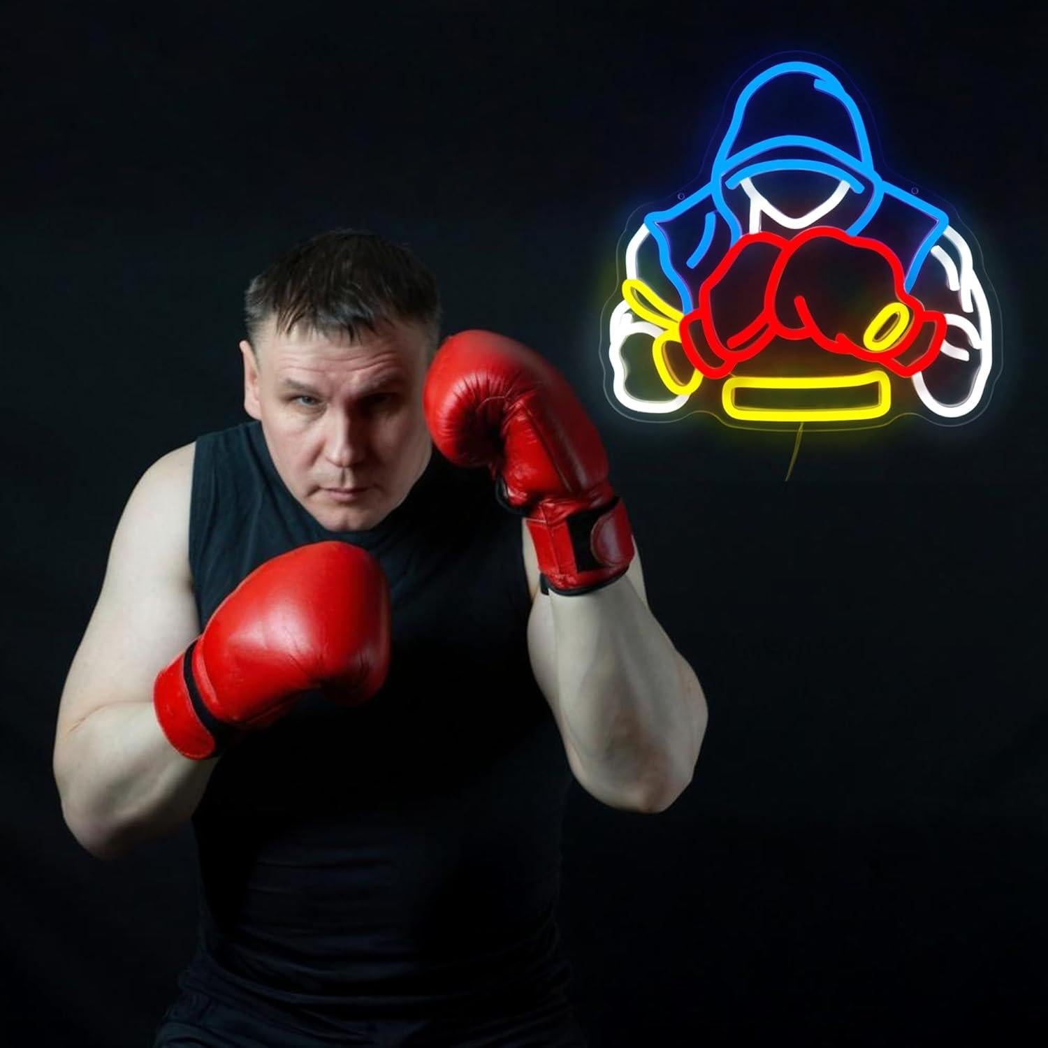 Cartel de Neón LED Boxeo YHOPESPZ 32.5x30.7cm Decoración