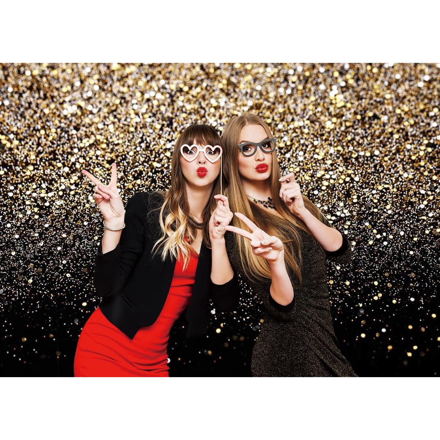 Fondo para Fotos LTLYH 2.13x1.52m Negro y Dorado Brillante