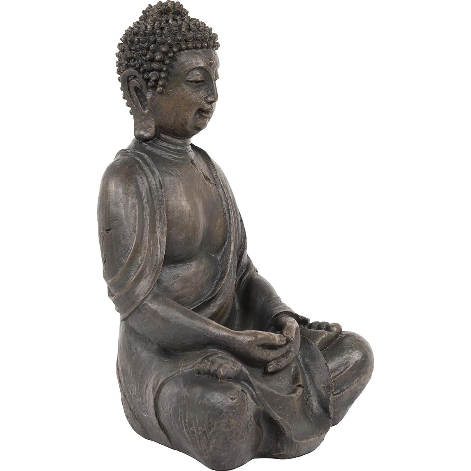 Estatua de Buda Meditador Alpine 38 cm para Interior y Exterior