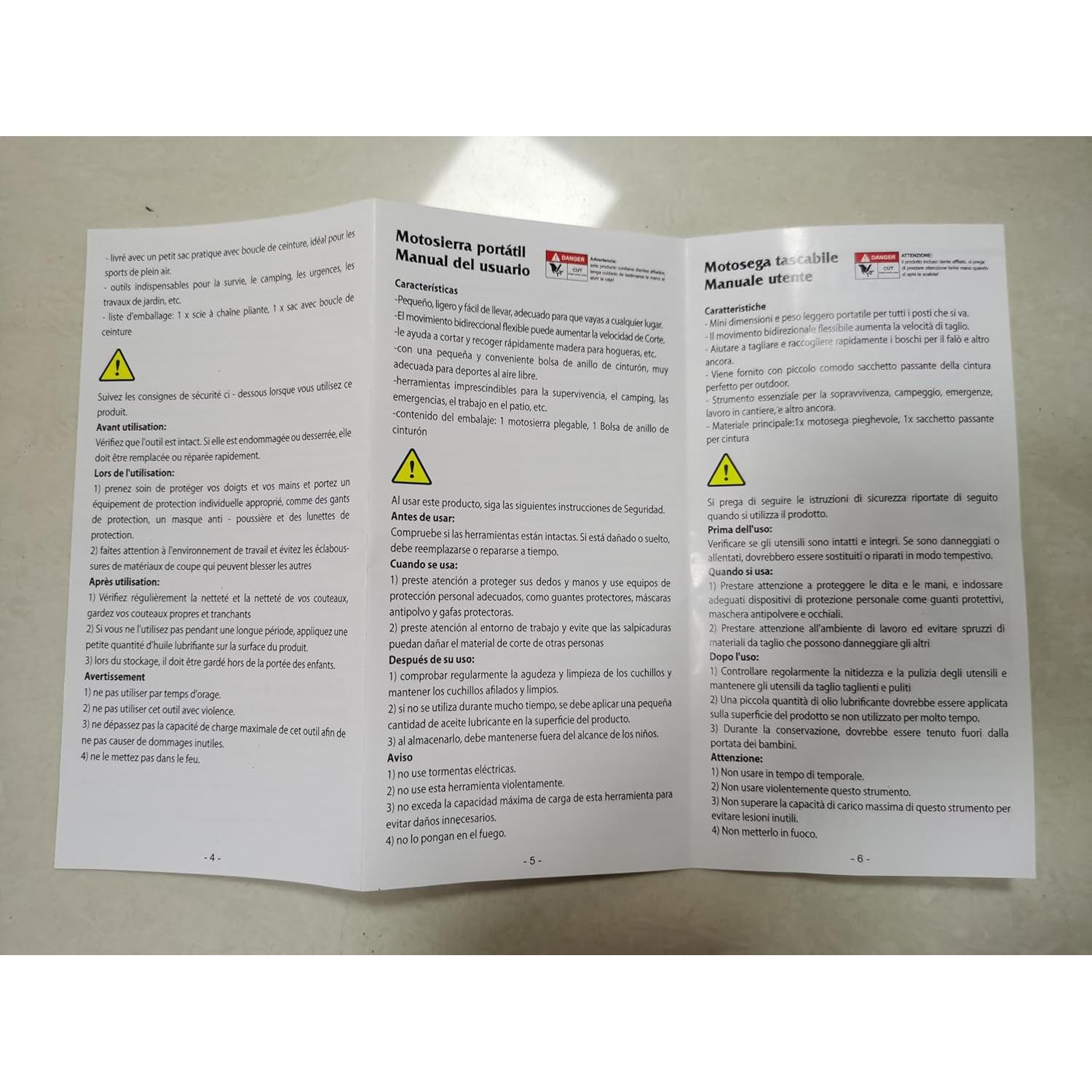 Sierra de bolsillo Skyocean 61 cm con mango de paracord