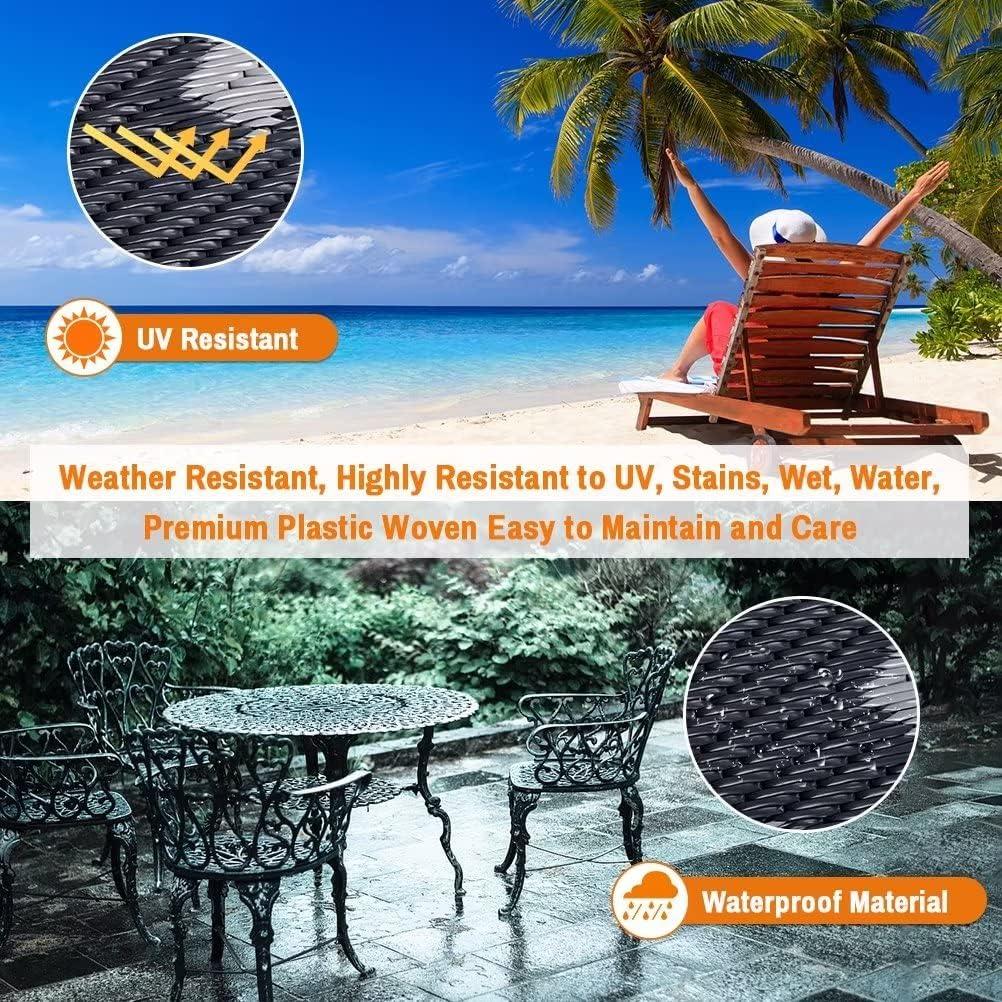 Alfombra Exterior Pendolr 5x8 Gris Impermeable Reversible