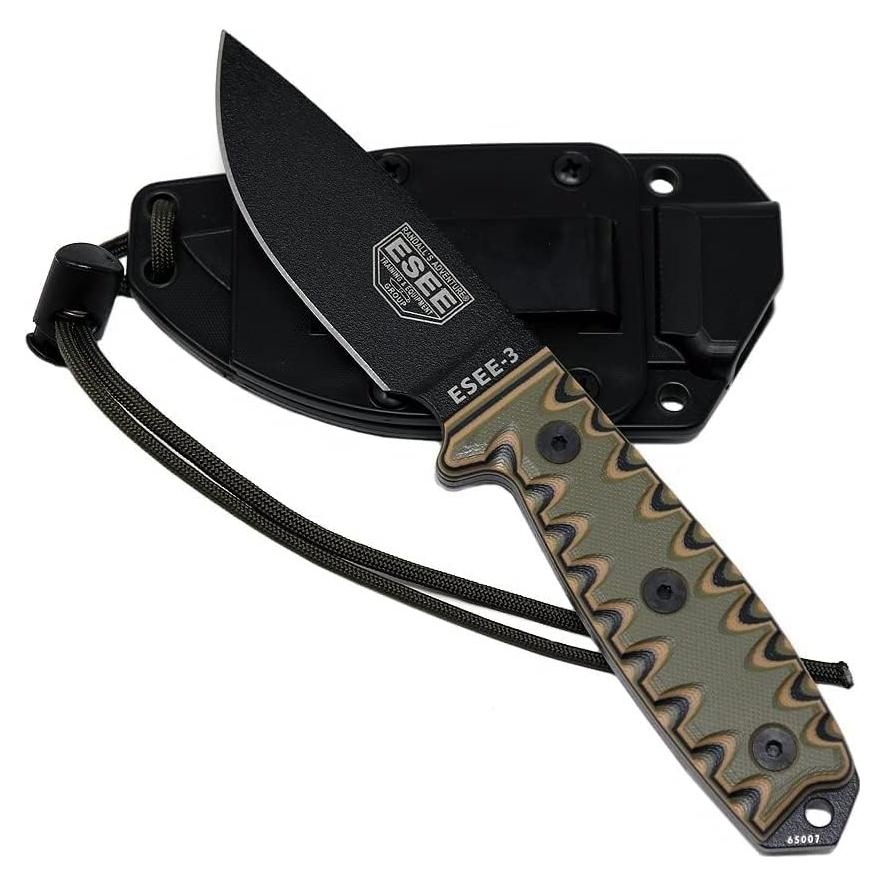 Cuchillo Fijo de Supervivencia ESEE 3P con Mango Sawtooth