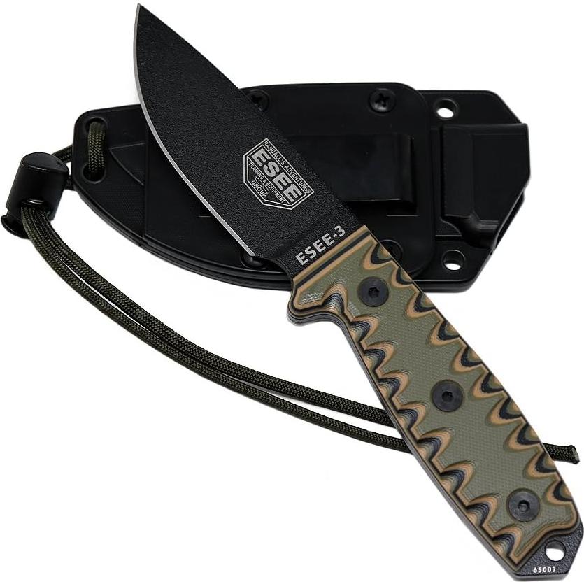 Cuchillo Fijo de Supervivencia ESEE 3P con Mango Sawtooth