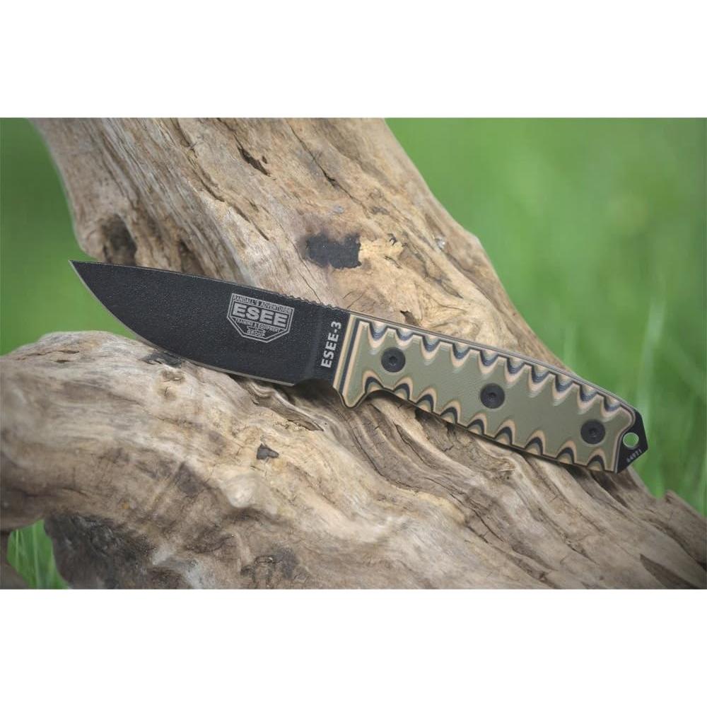 Cuchillo Fijo de Supervivencia ESEE 3P con Mango Sawtooth