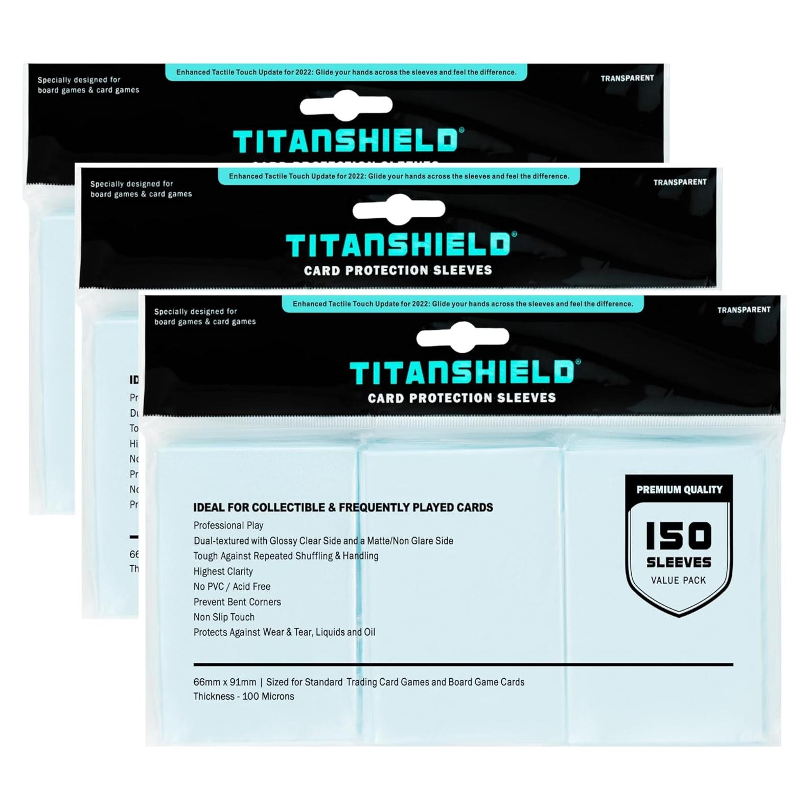 Fundas Transparentes TitanShield 450 para Cartas 66x91mm