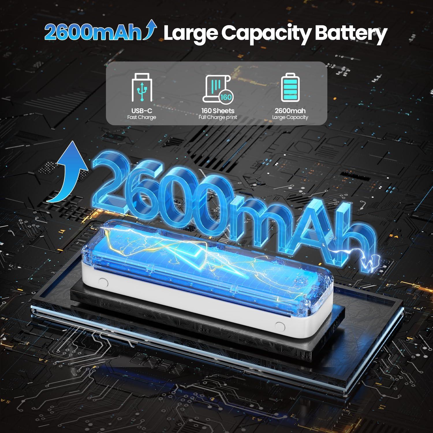 Impresora Térmica Portátil Phomemo M834 Bluetooth A4 Blanca