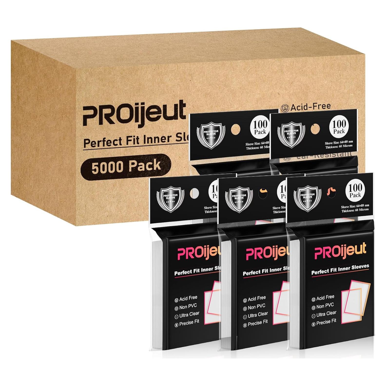 5000 Fundas de Cartas Transparentes Proijeut 64x89mm 60 Micrones