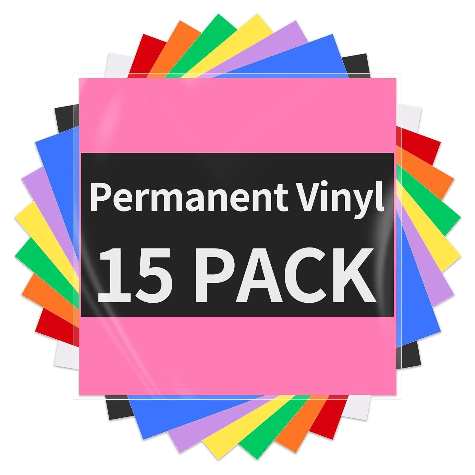 Vinilo Adhesivo Permanente Sooez 15 Hojas Multicolor 30.48x29.97cm