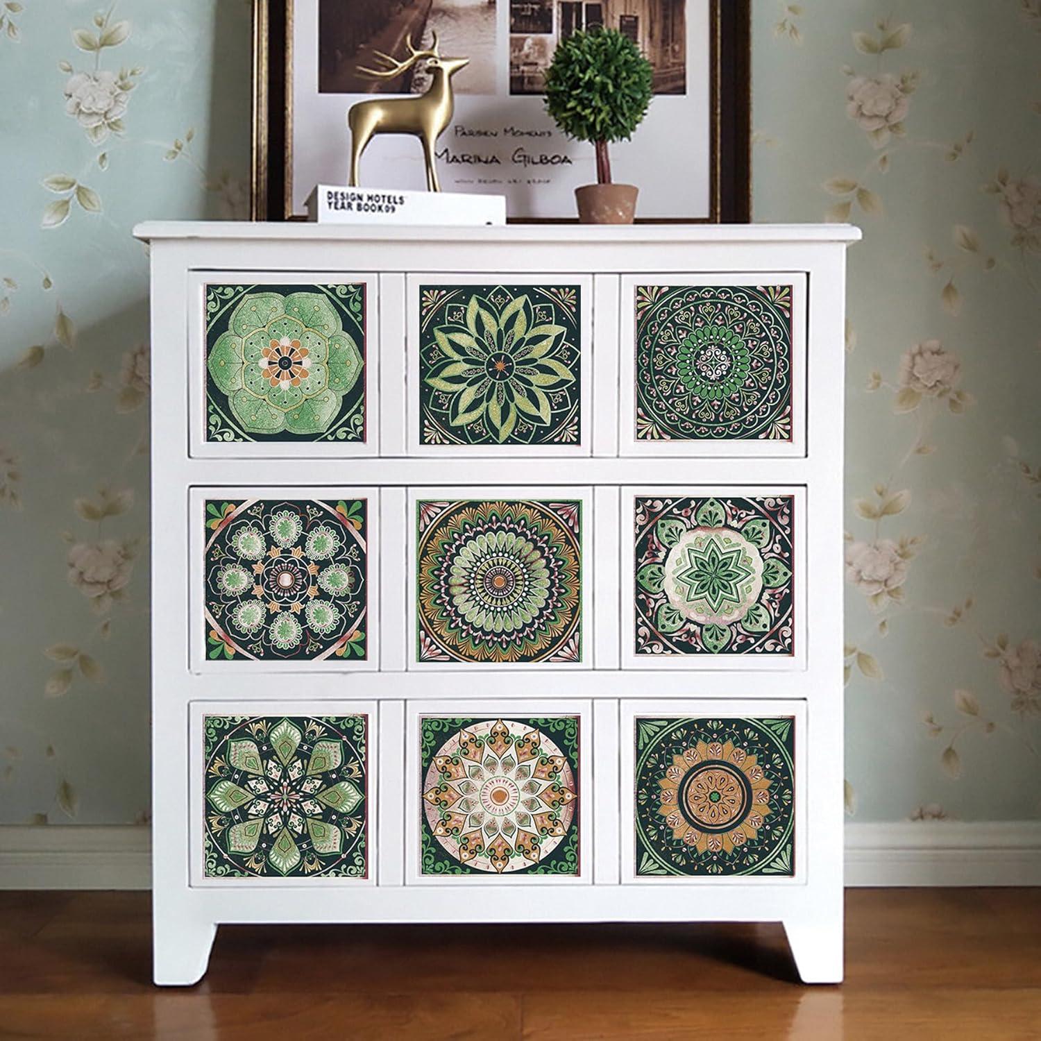 24 Calcomanías de Azulejos GULELAYAR 10x10 cm Estilo Mandala