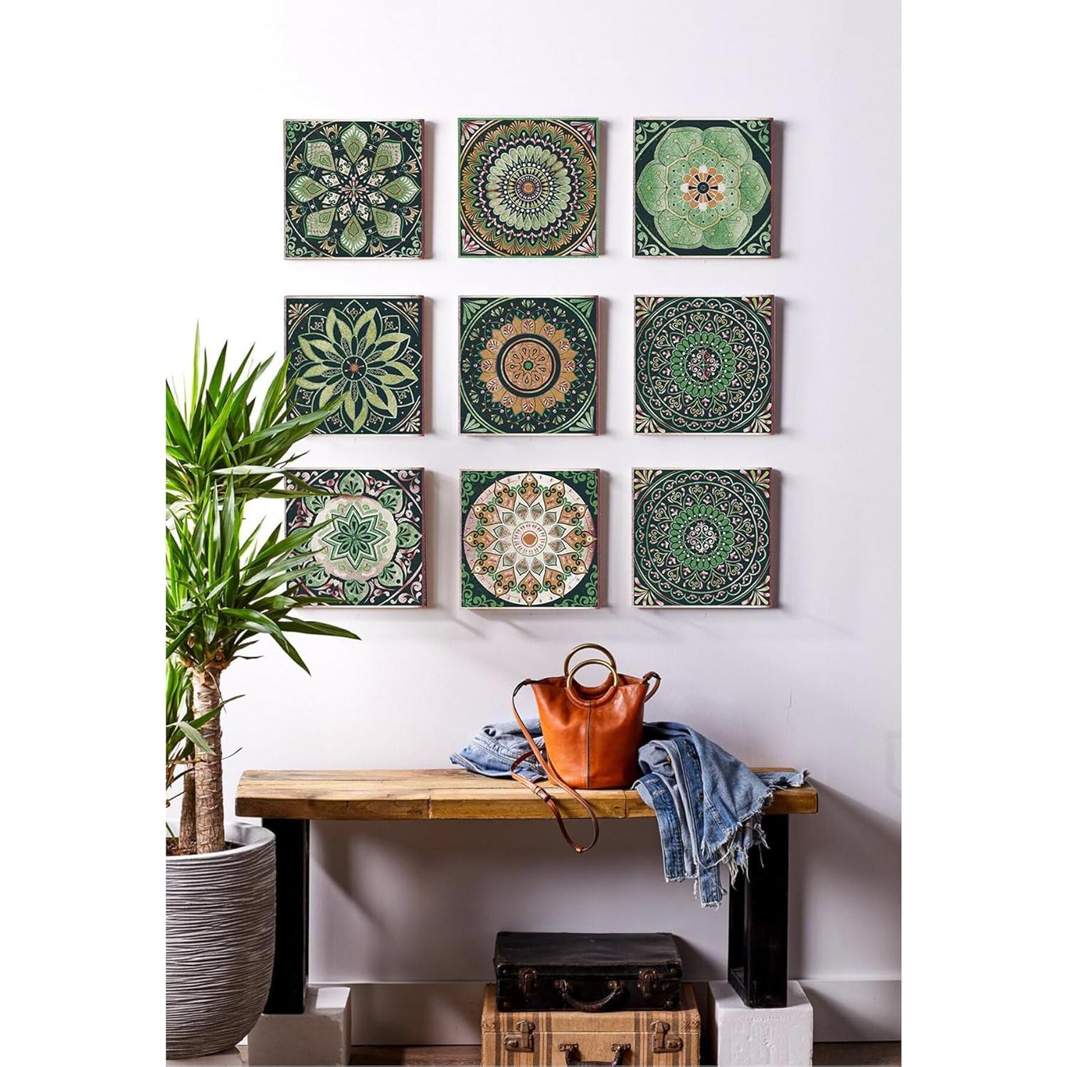 24 Calcomanías de Azulejos GULELAYAR 10x10 cm Estilo Mandala