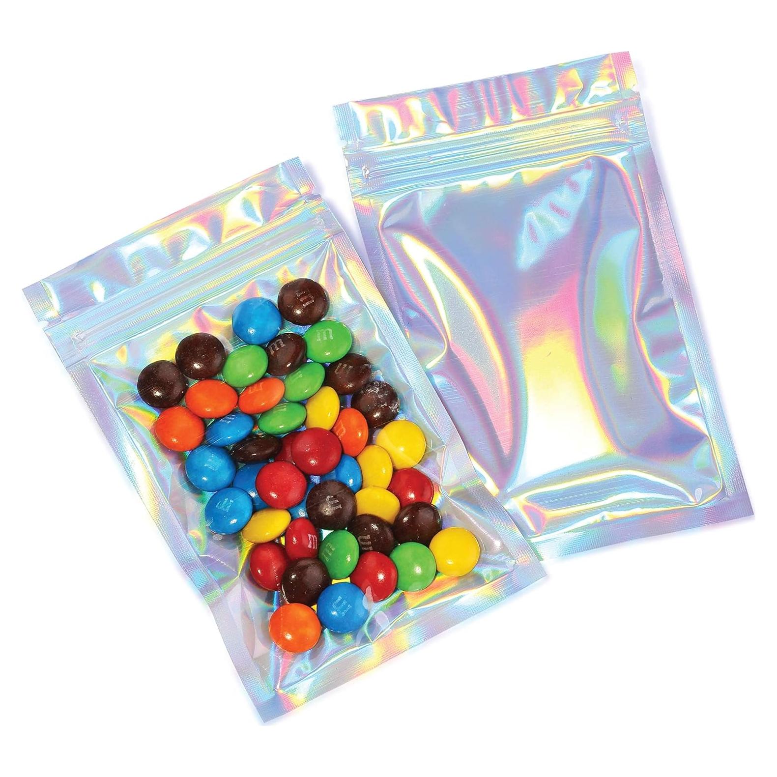 Bolsas Mylar con Zipper 8.4 x 14 cm | 100 Unidades | Holográfico