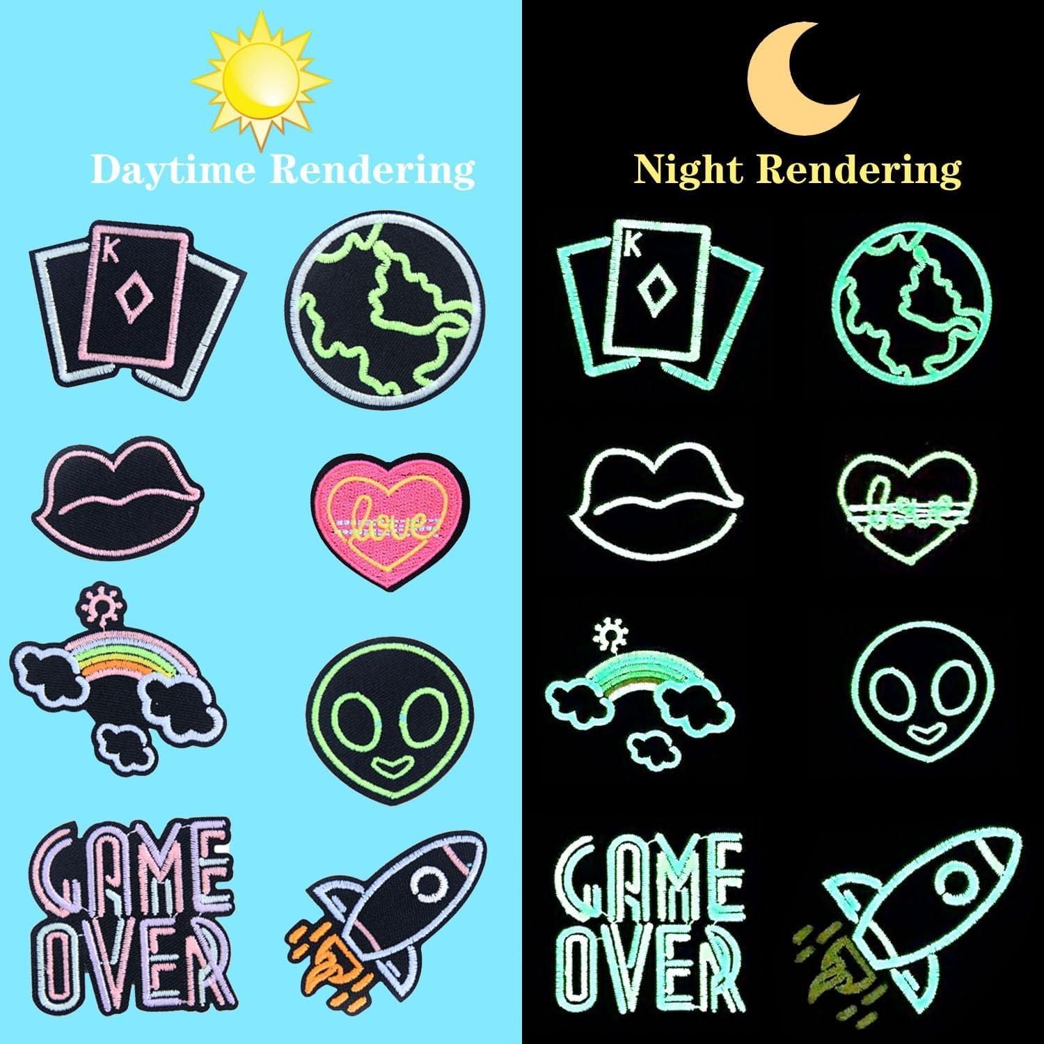 8 Parches Termoadhesivos Brillan en la Oscuridad Attuslla