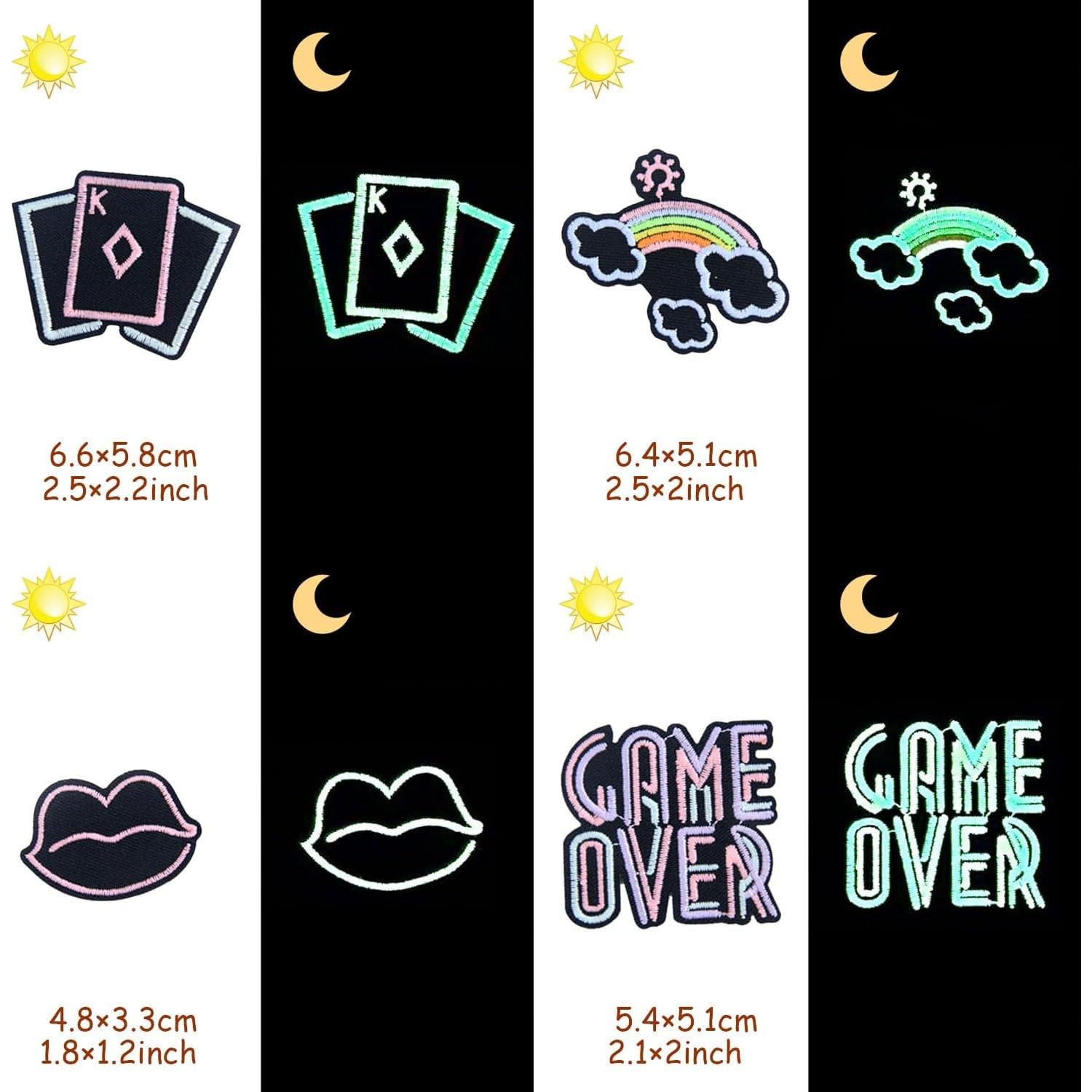 8 Parches Termoadhesivos Brillan en la Oscuridad Attuslla