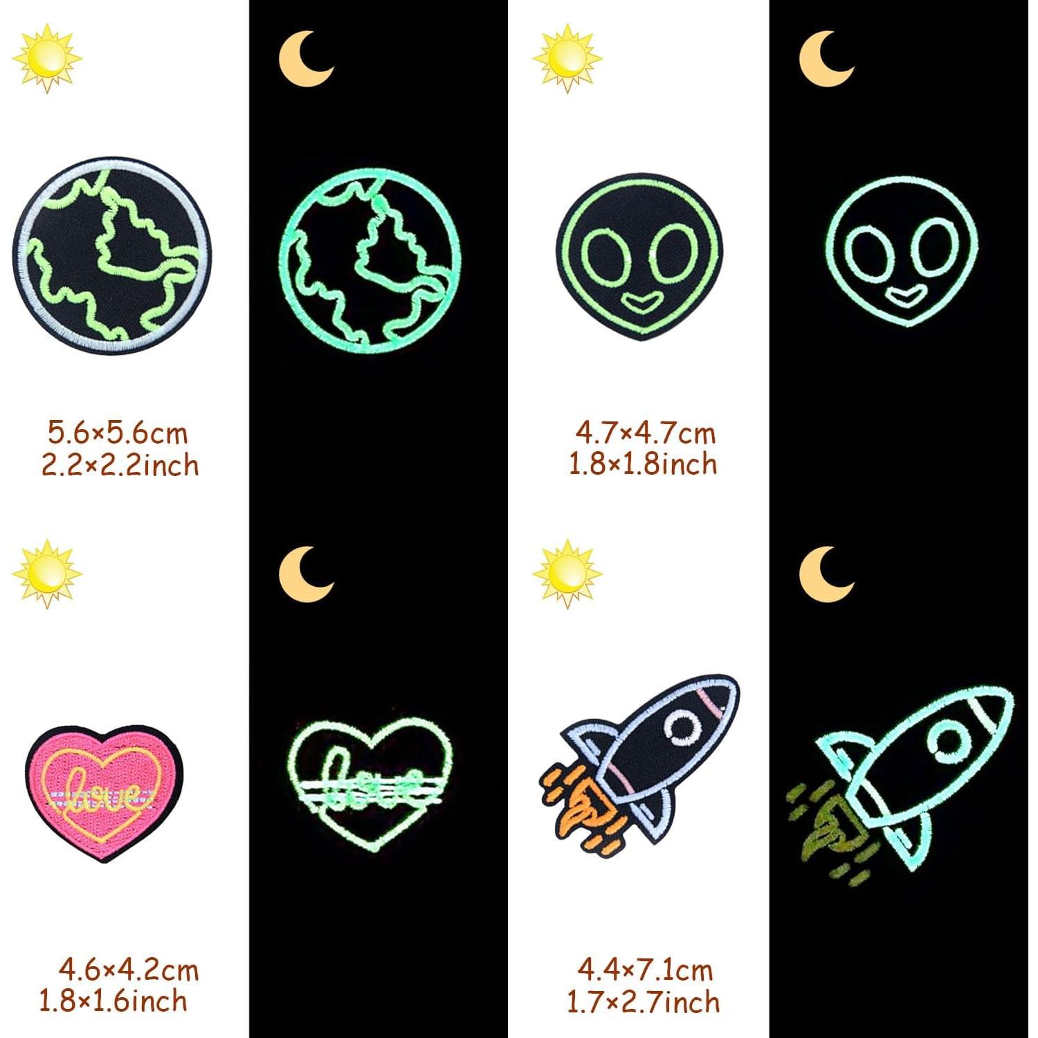 8 Parches Termoadhesivos Brillan en la Oscuridad Attuslla