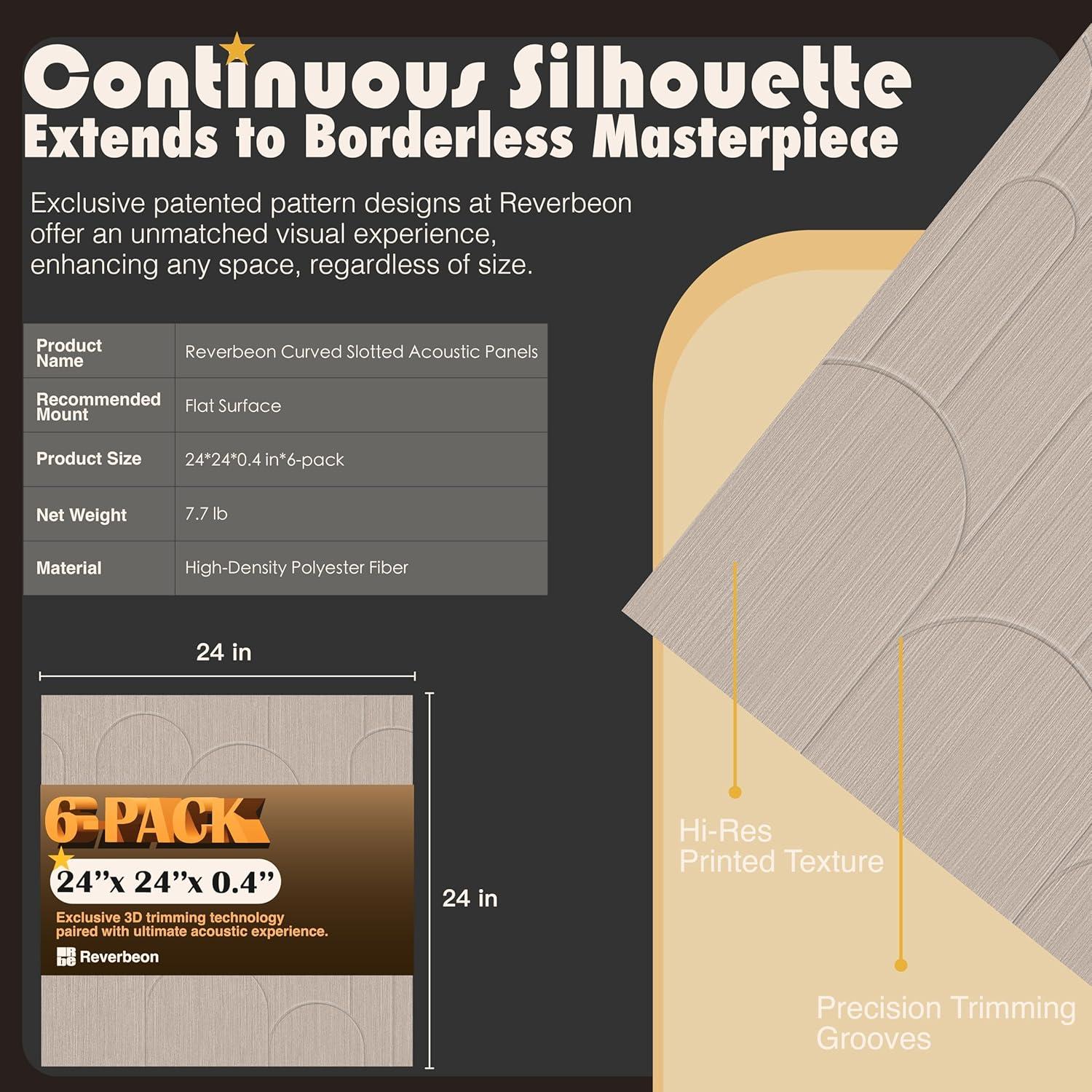 Paneles Acústicos Reverbeon 6 Pack 61x61cm Aislantes Decorativos